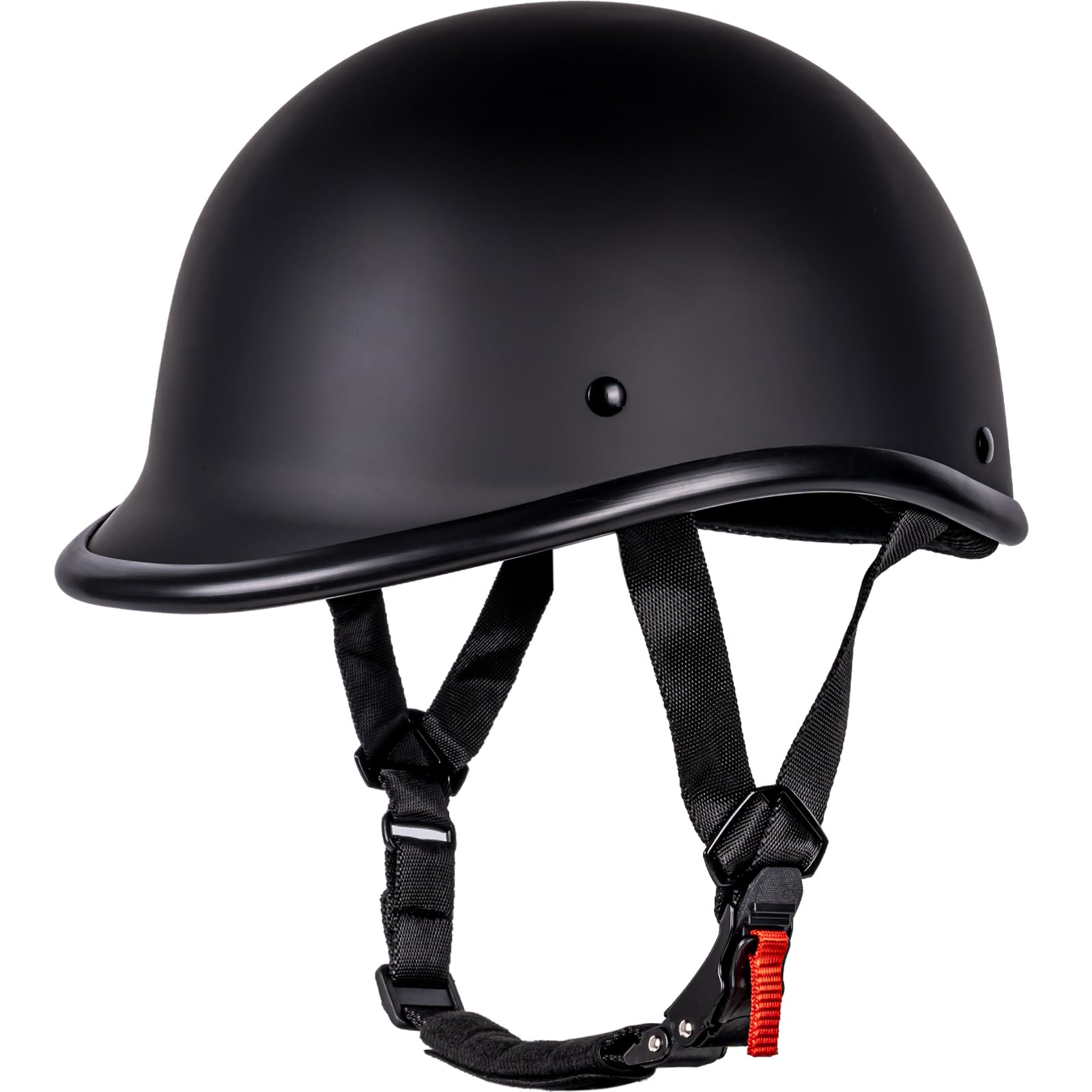Yesmotor Hawk half shell helmet side profile with matte black finish for street style