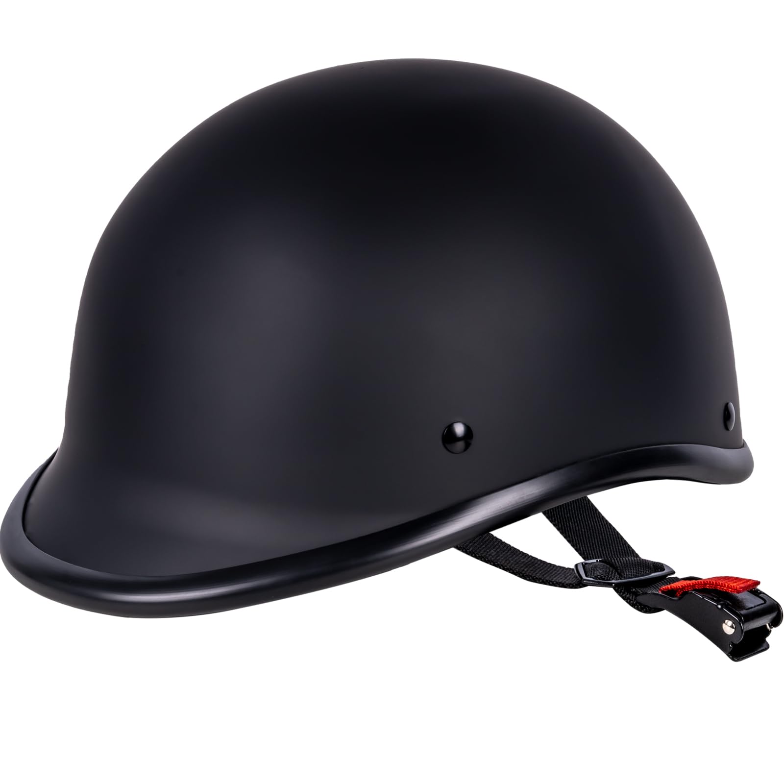 Yesmotor Hawk half-shell matte black finish, versatile styling for street and cruiser bikes