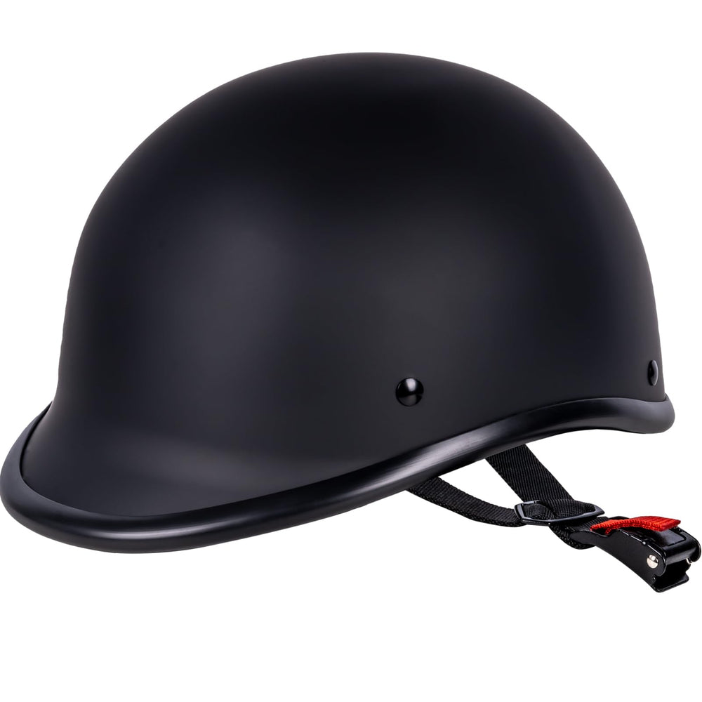 Yesmotor Hawk half-shell matte black finish, versatile styling for street and cruiser bikes