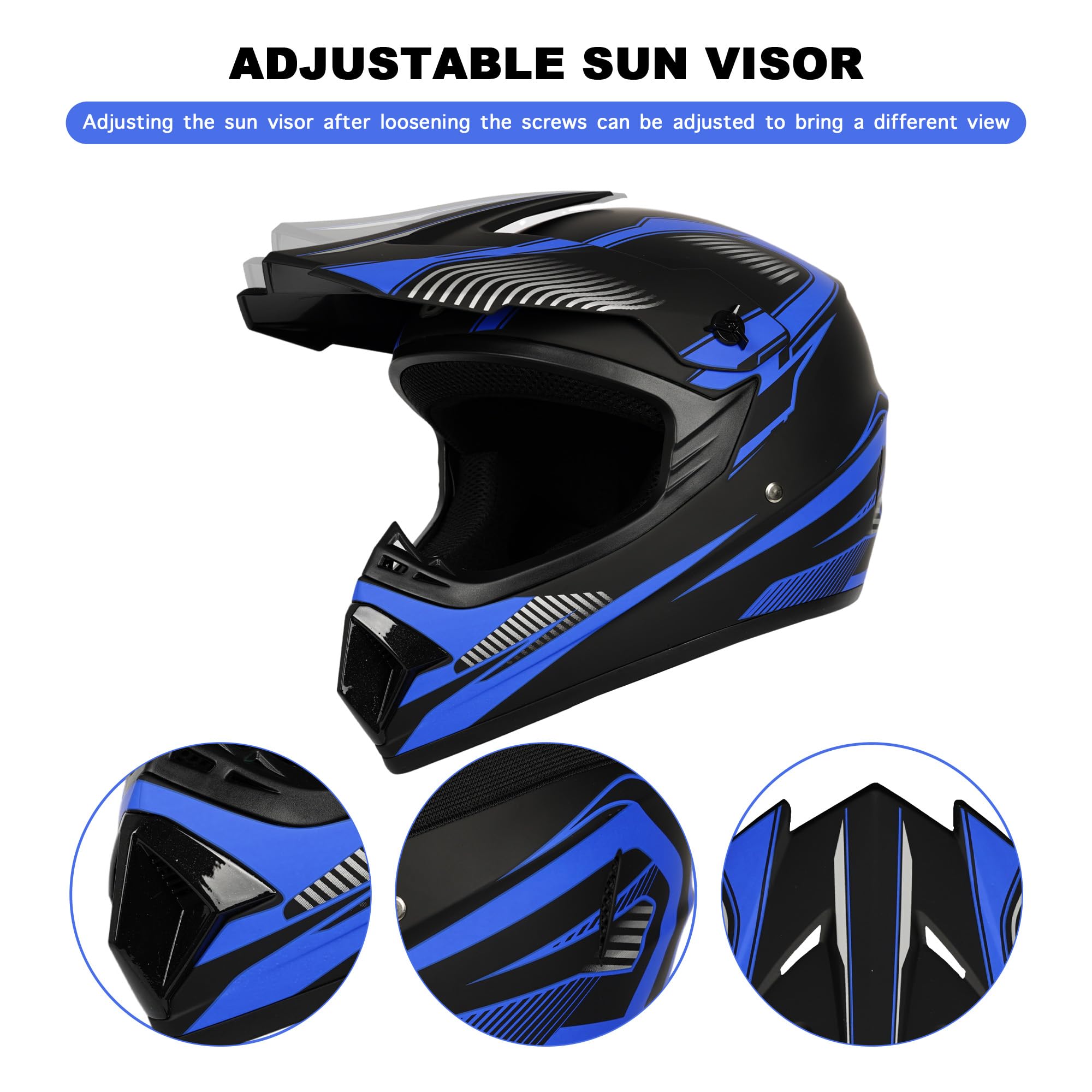 Yesmotor youth helmet side view highlighting ventilation channels for cooler rides.