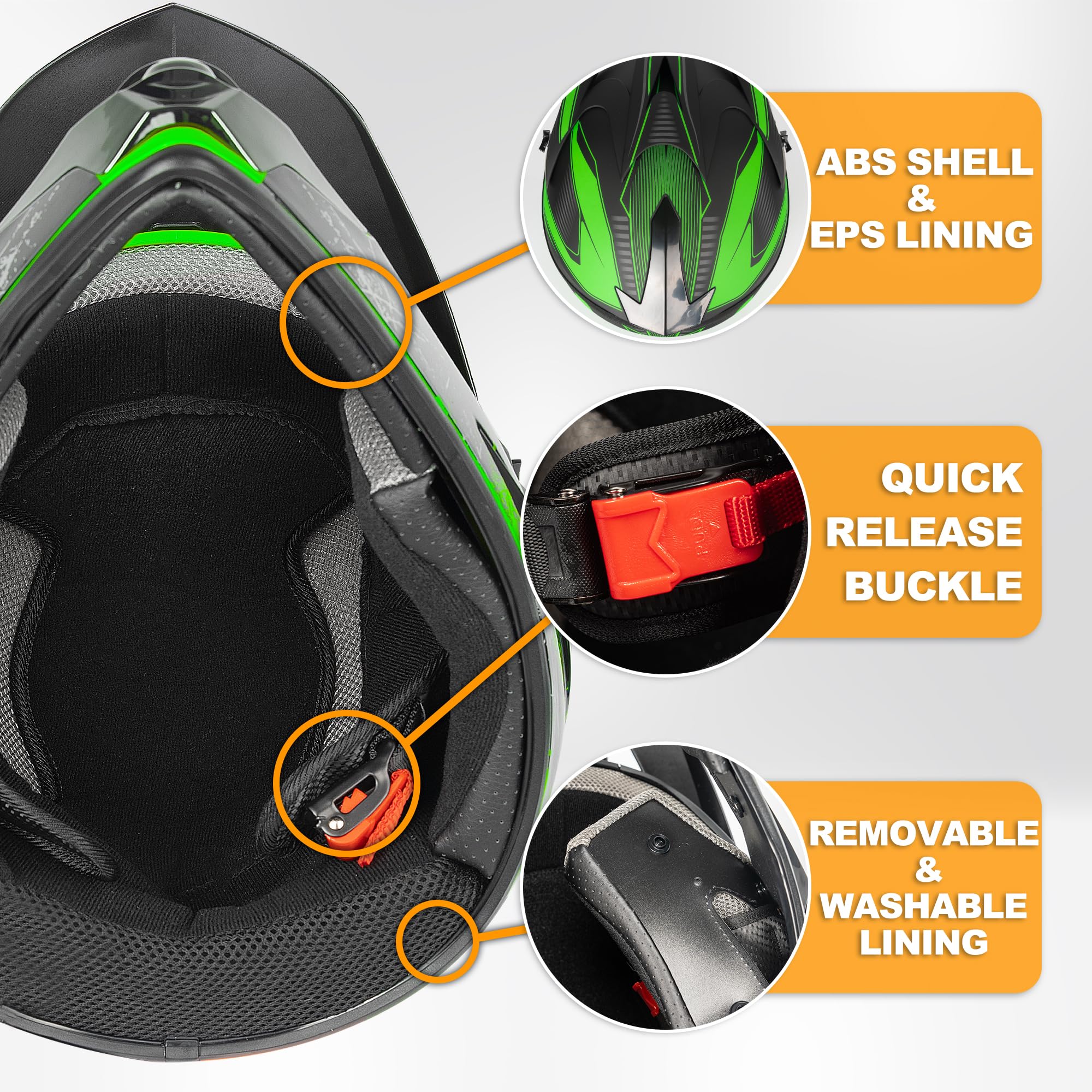 Yesmotor goggles green with clear lens for crisp visibility