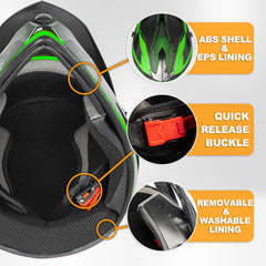 Yesmotor goggles green with clear lens for crisp visibility