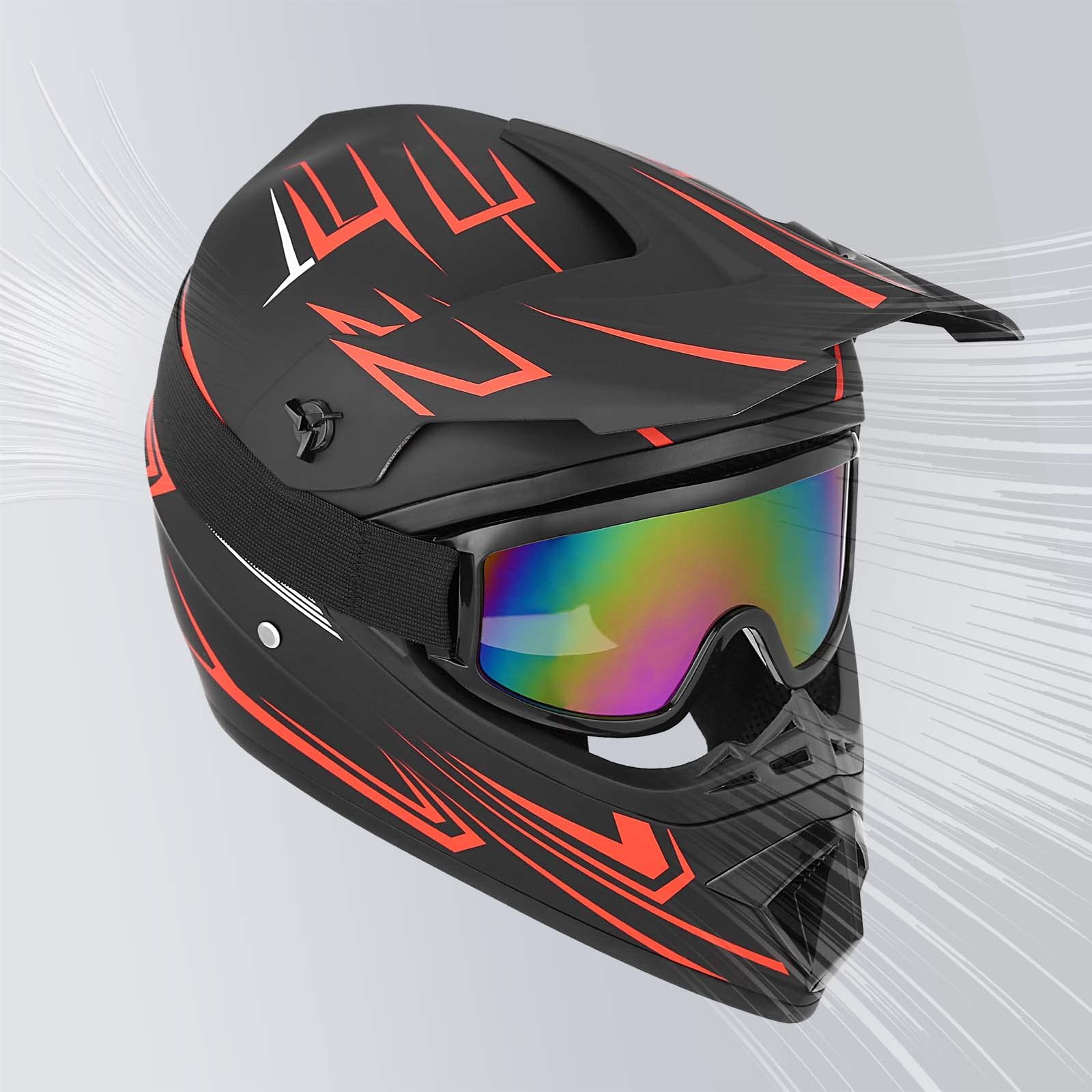 Yesmotor Youth motocross helmet side profile showing aerodynamic vents and airflow