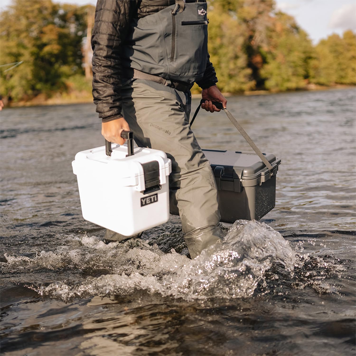 YETI LoadOut 15 GoBox lockdown latches secure gear during transport.