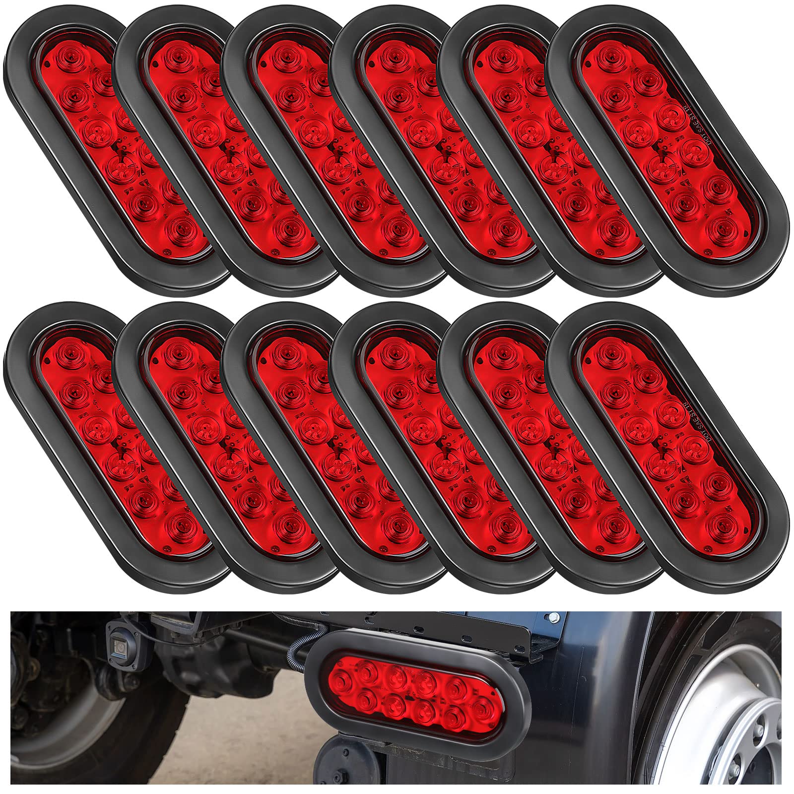 Yexiya 12-pack oval trailer lights in box for bulk upgrades on trailers.