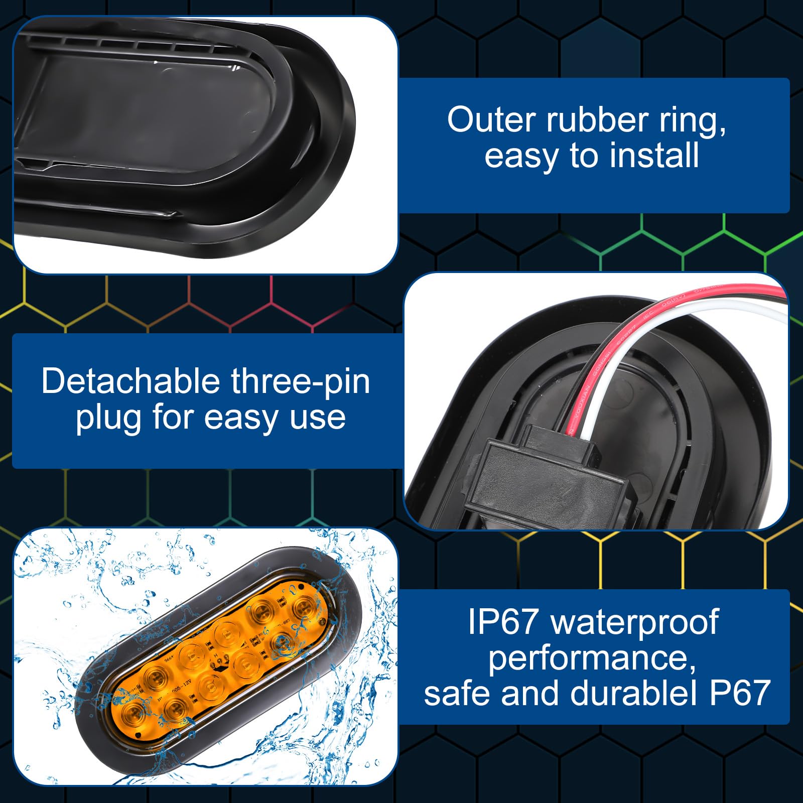 Yexiya IP67 waterproof trailer light designed for rainy conditions