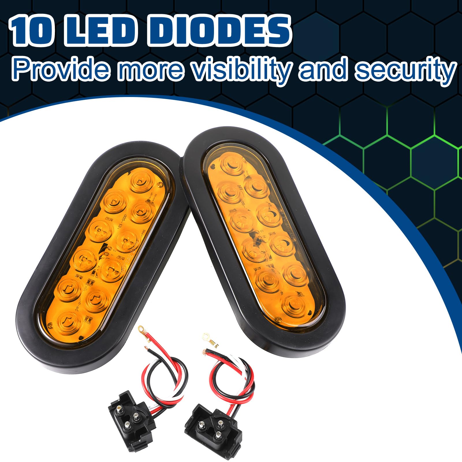 Yexiya trailer light with inner grommet upgrade notch for easy mounting