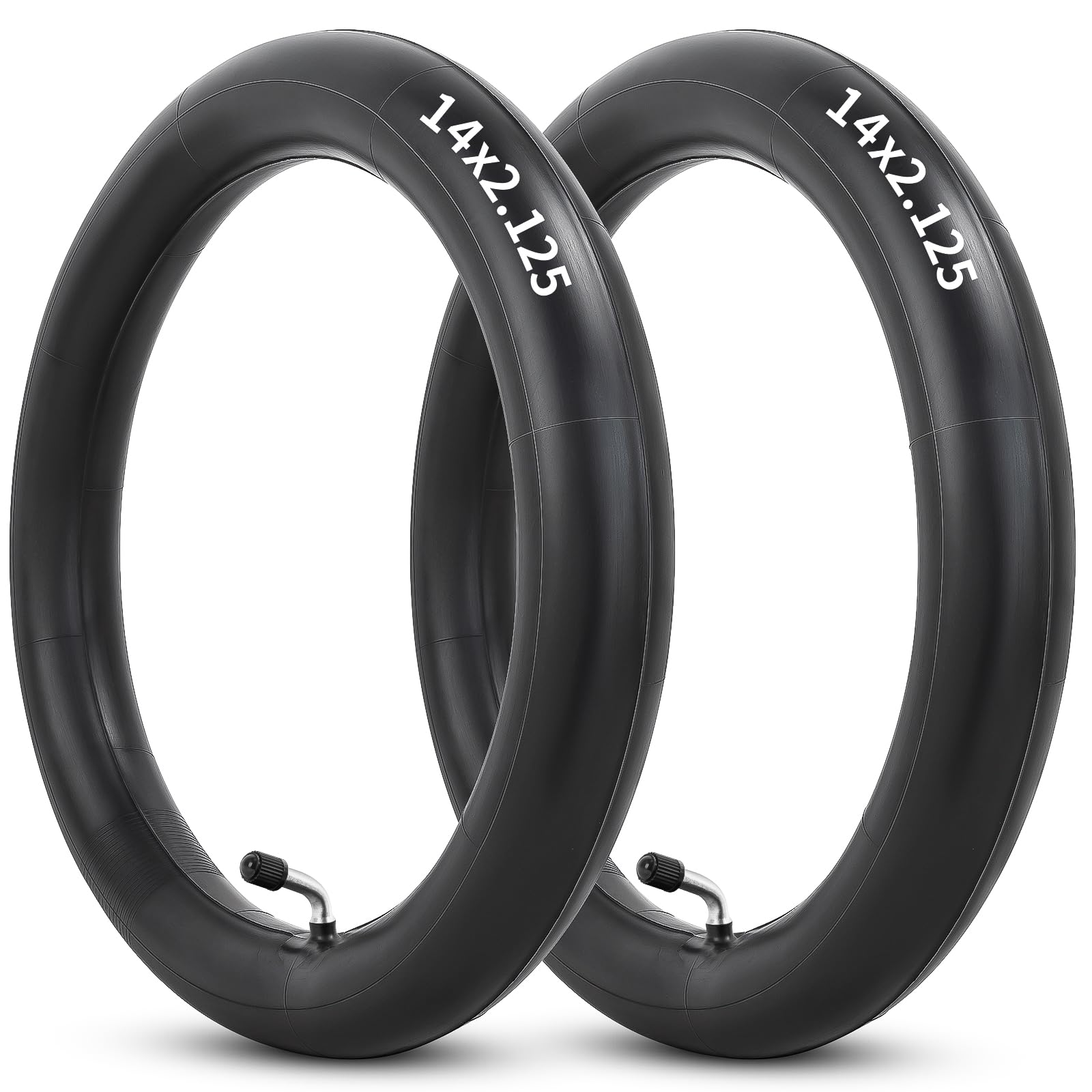 YeYouC 14x2.125 inner tube with CR202 angled valve for easy installation and secure fit.
