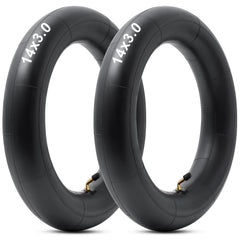 YeYouC heavy-duty 14x3 inner tube front view highlights thick rubber construction for durability.