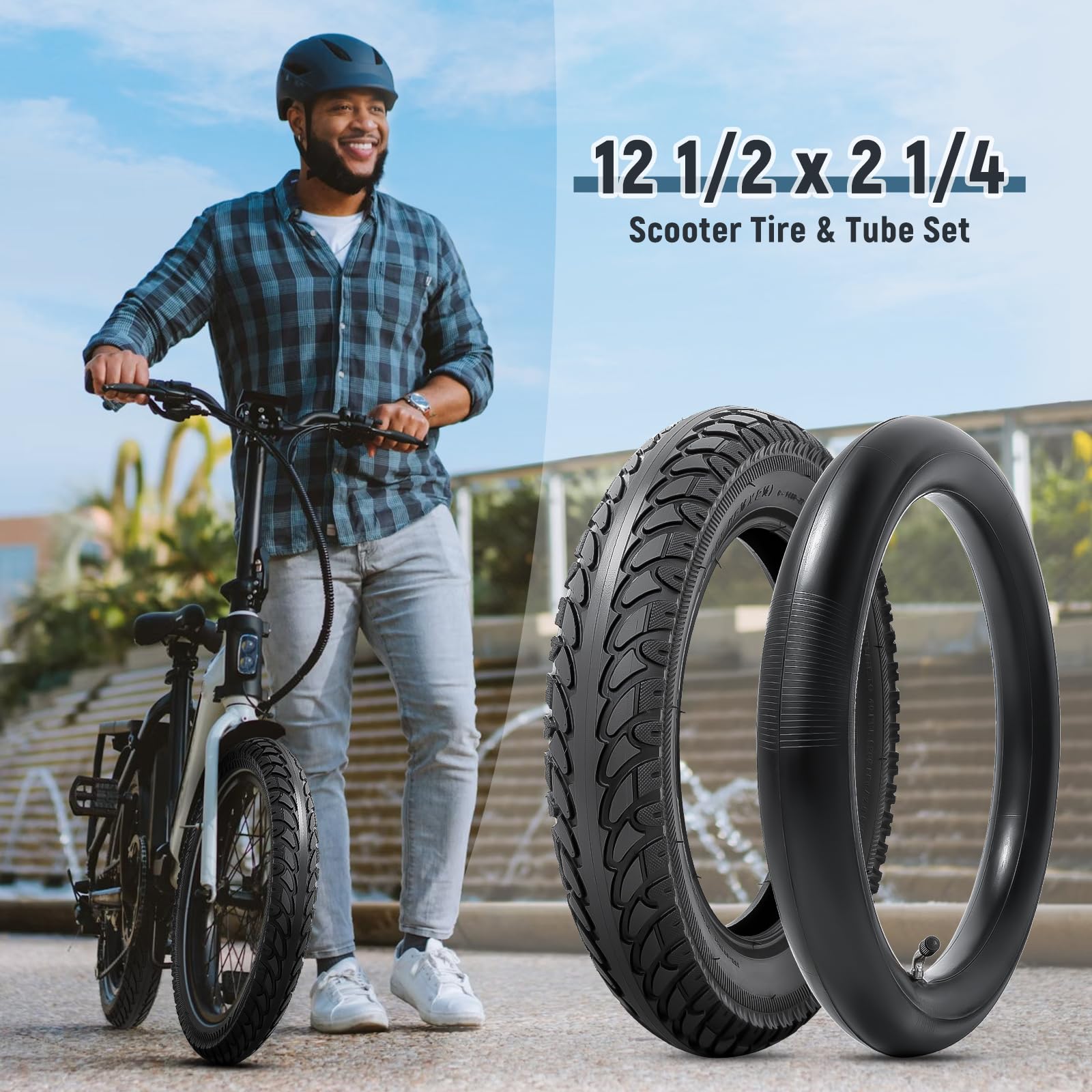 YeYouC tire and tube ready for installation on compatible scooters.