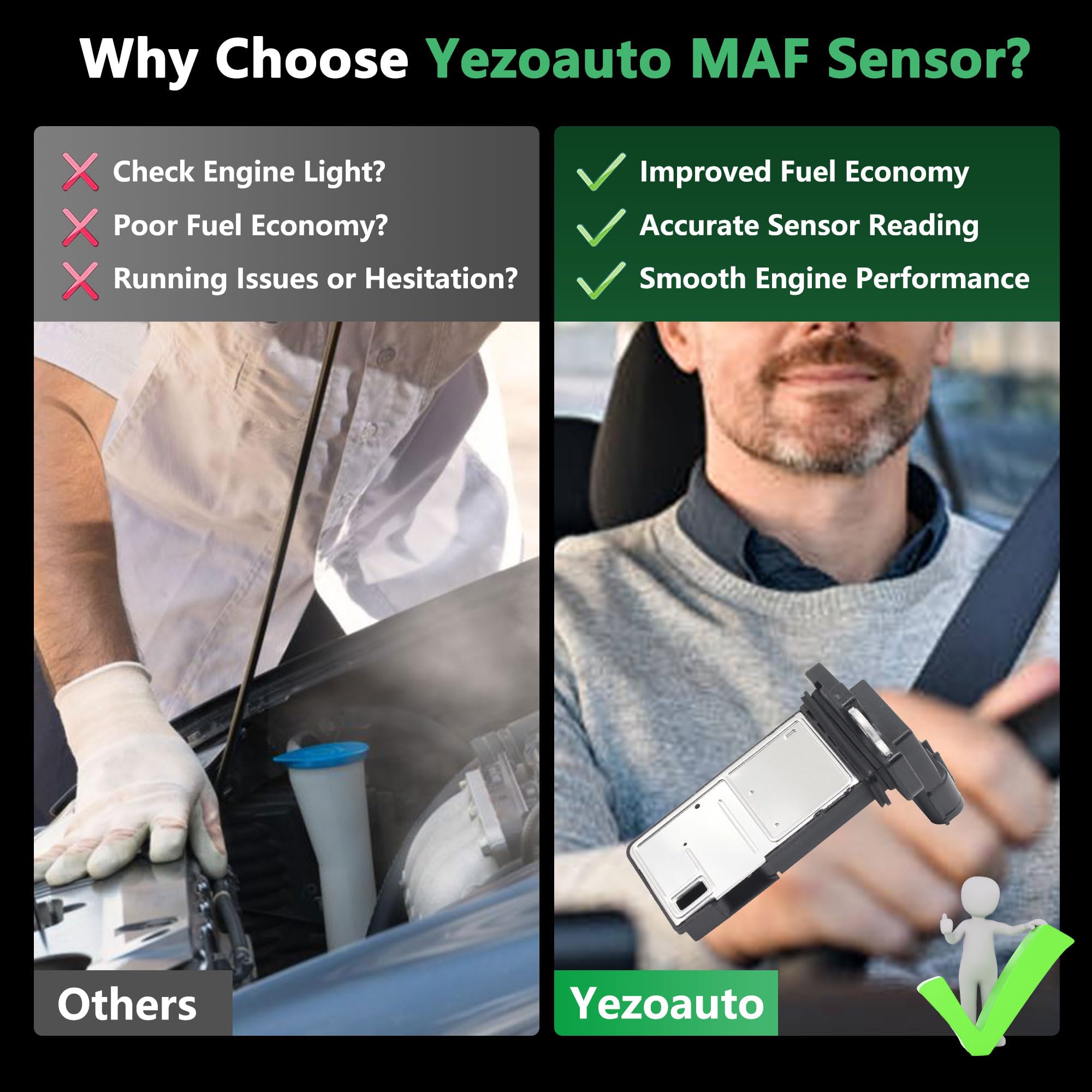 Yezoauto MAF sensor for Honda Odyssey 2007-2014 supports smooth engine operation