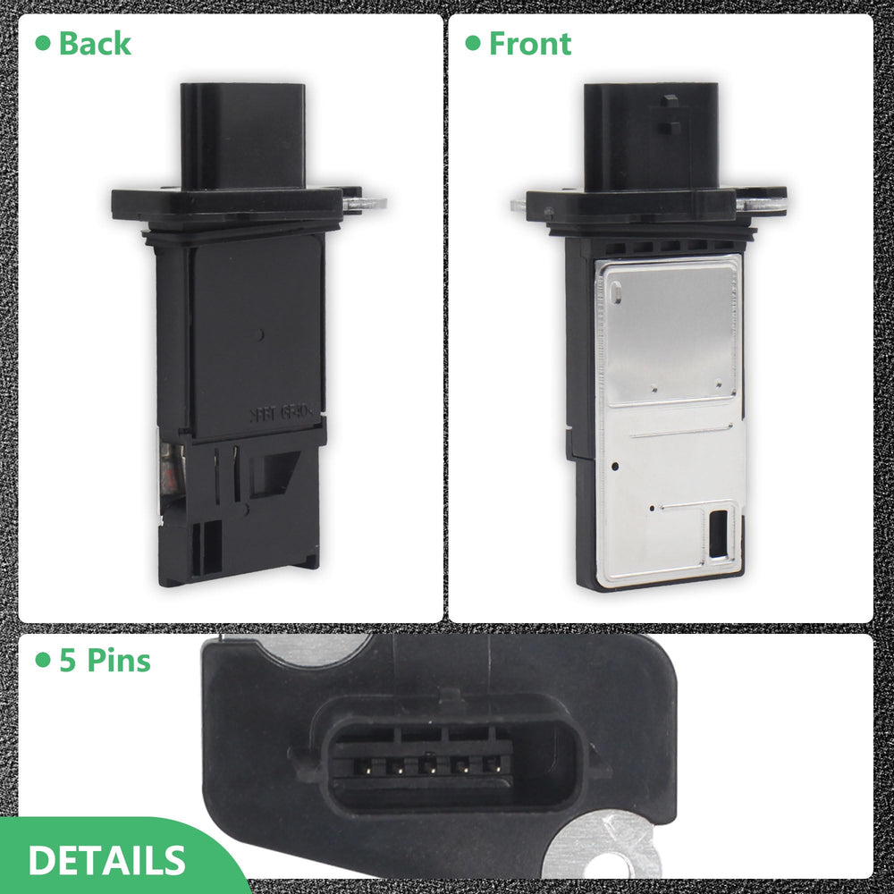 Yezoauto MAF sensor side view highlights slim profile for a tight engine bay fit.