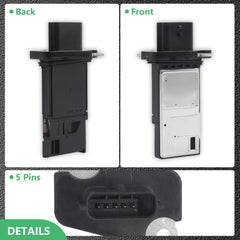 Yezoauto MAF sensor side view highlights slim profile for a tight engine bay fit.