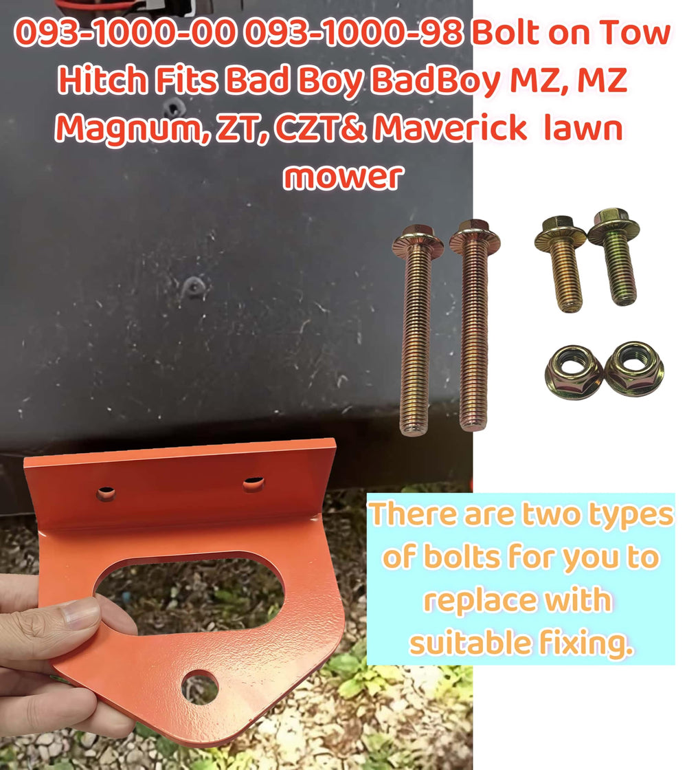 YFZS bolt-on tow hitch on Bad Boy Maverick with towing capability