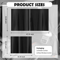 YGDMD rear window curtain left shields sun, improving back-seat comfort.