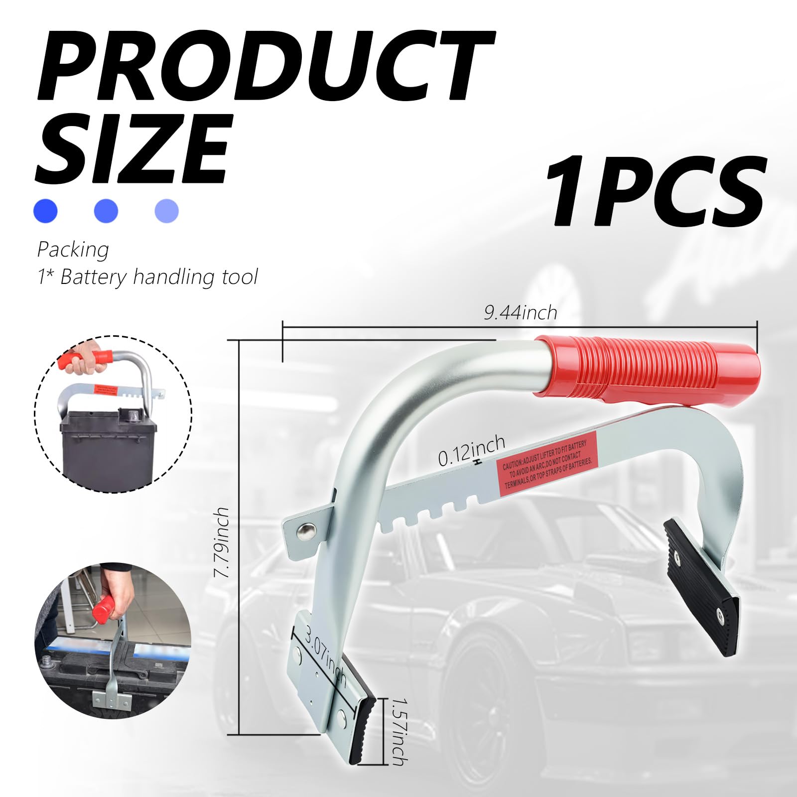 YGDMD battery carrier with adjustable arm fits 4.5–7.5 inch batteries