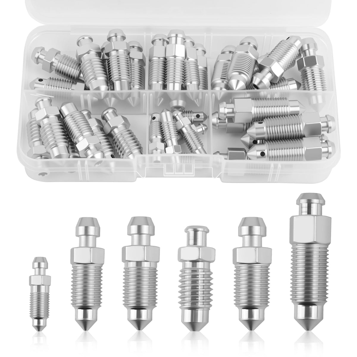 YGDMD brake bleeder screw kit 36pcs with diverse sizes for versatile brake servicing