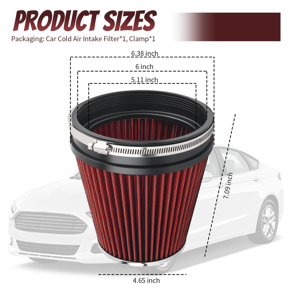 YGDMD cone air filter metal mesh closeup shows durable construction suitable for reuse.