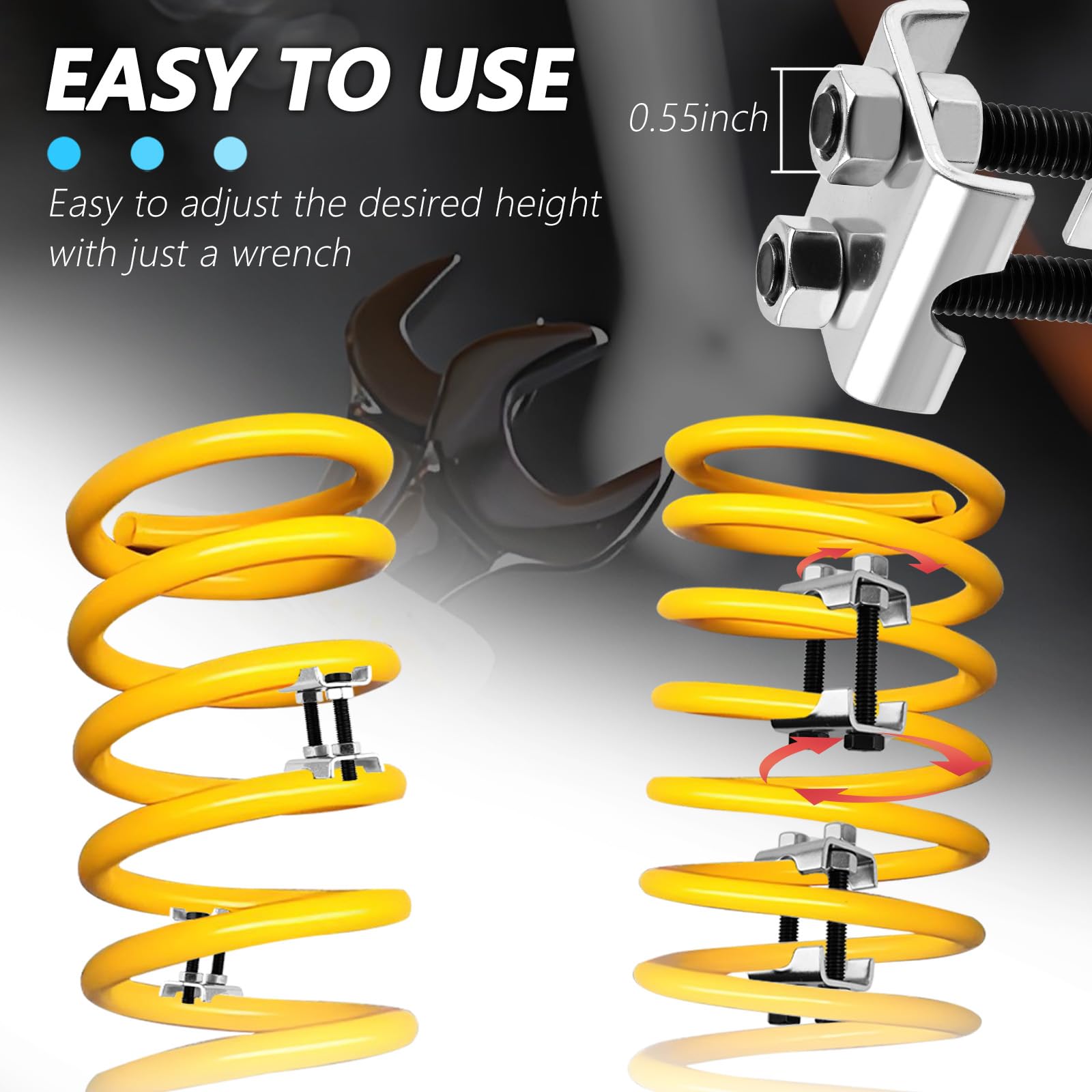 YGDMD double saddle mounting aids easy mounting on larger tires.