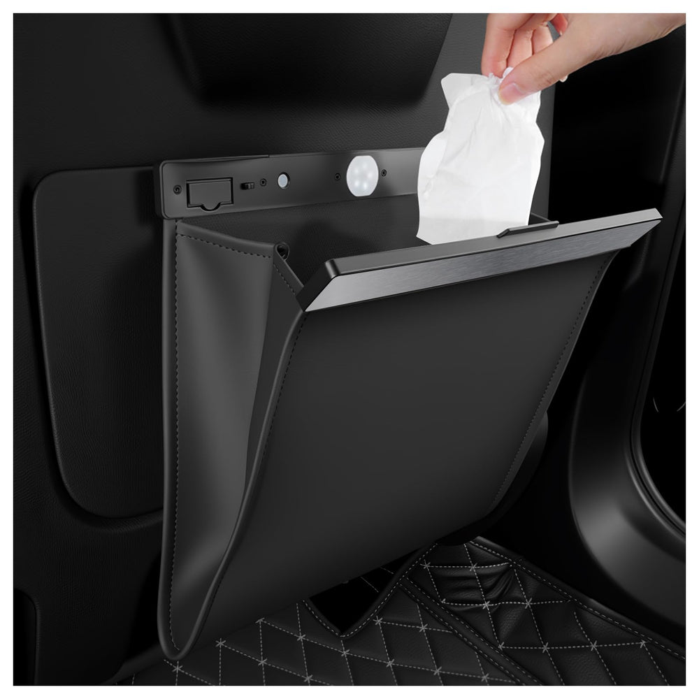 YGDMD LED car trash can with night illumination for easy disposal