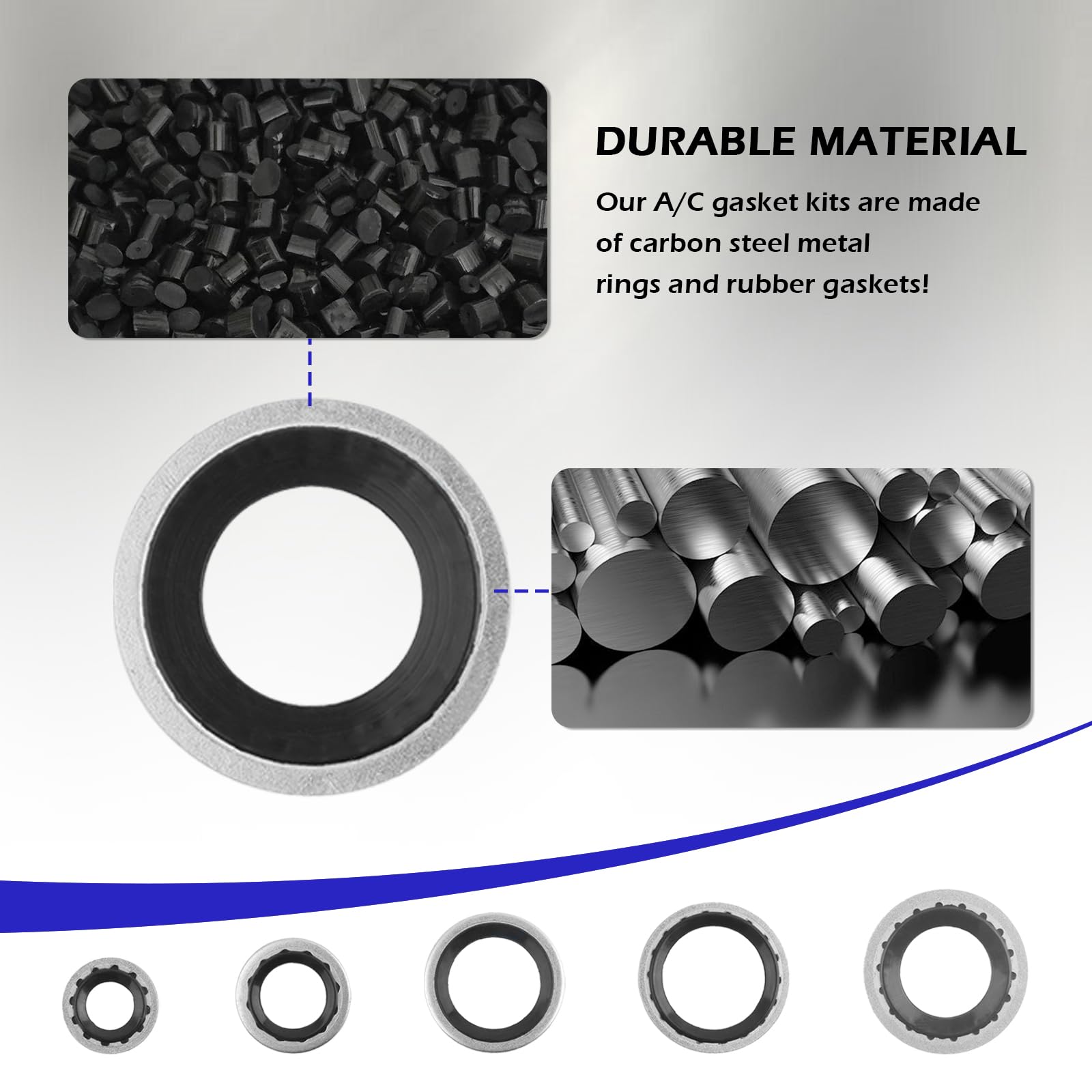 YGDMD oil-resistant NBR with carbon steel backing for durable seals.