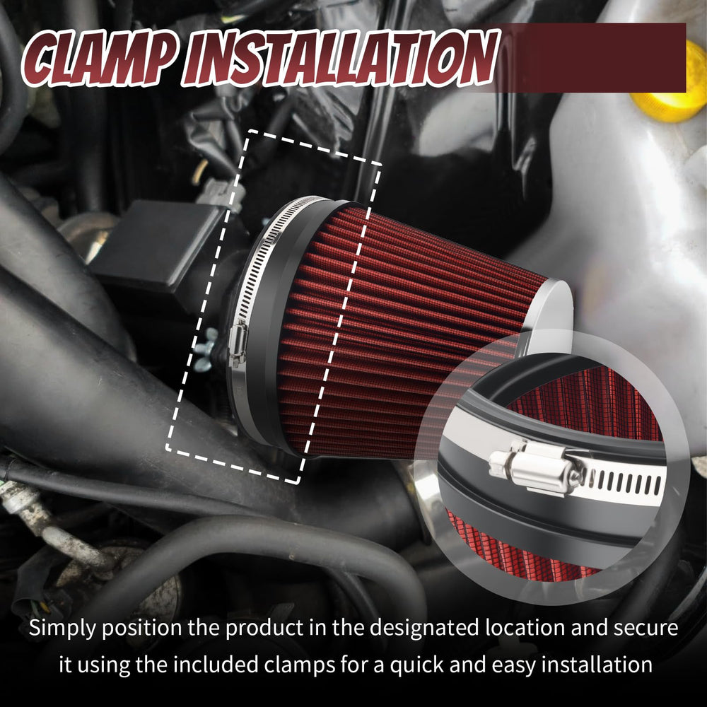YGDMD red color variant adds bold engine bay accent while filtering air.
