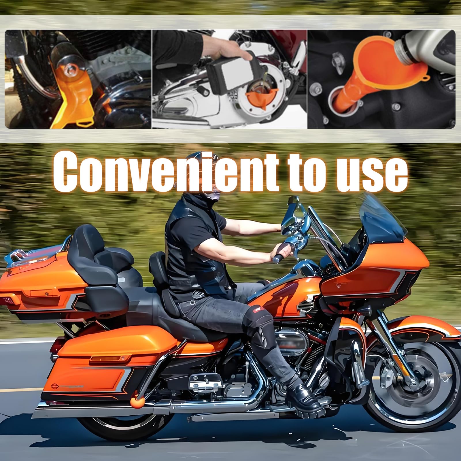 YGDMD smooth plastic oil funnel cleans easily after use.
