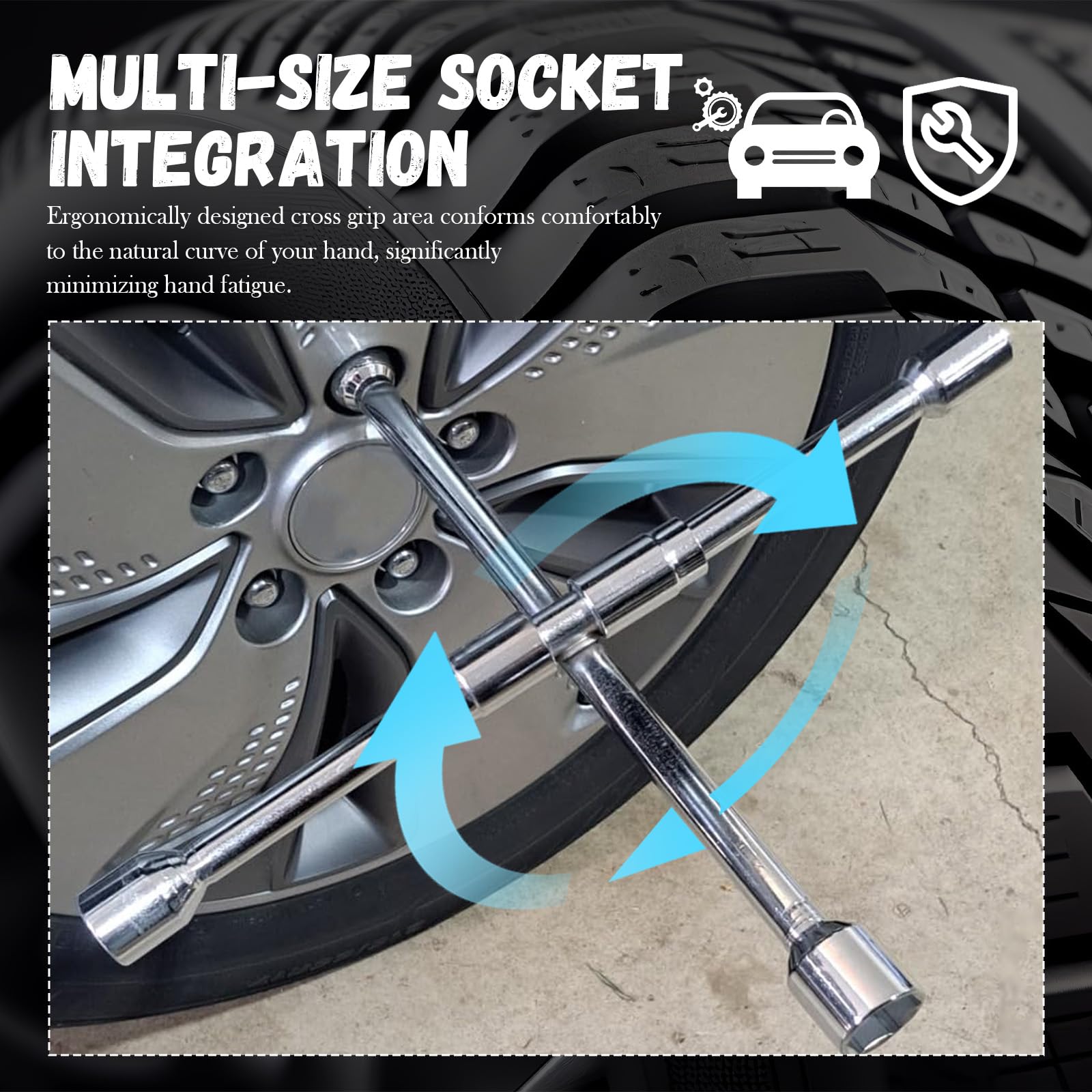 YGDMD silver lug nut tool with ergonomic grip for comfortable use
