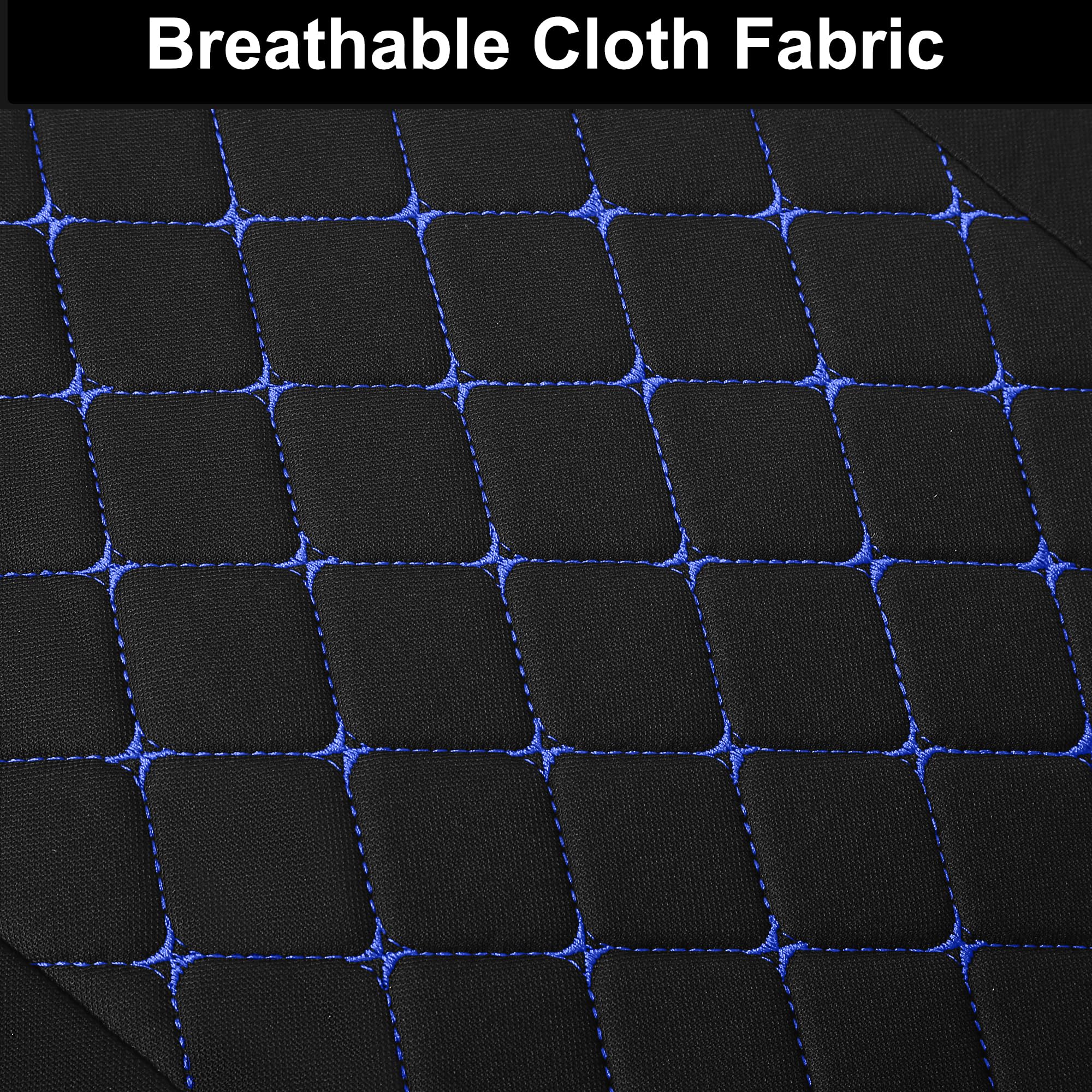 YGL black and blue colorway seat covers enhance interior style and protection.