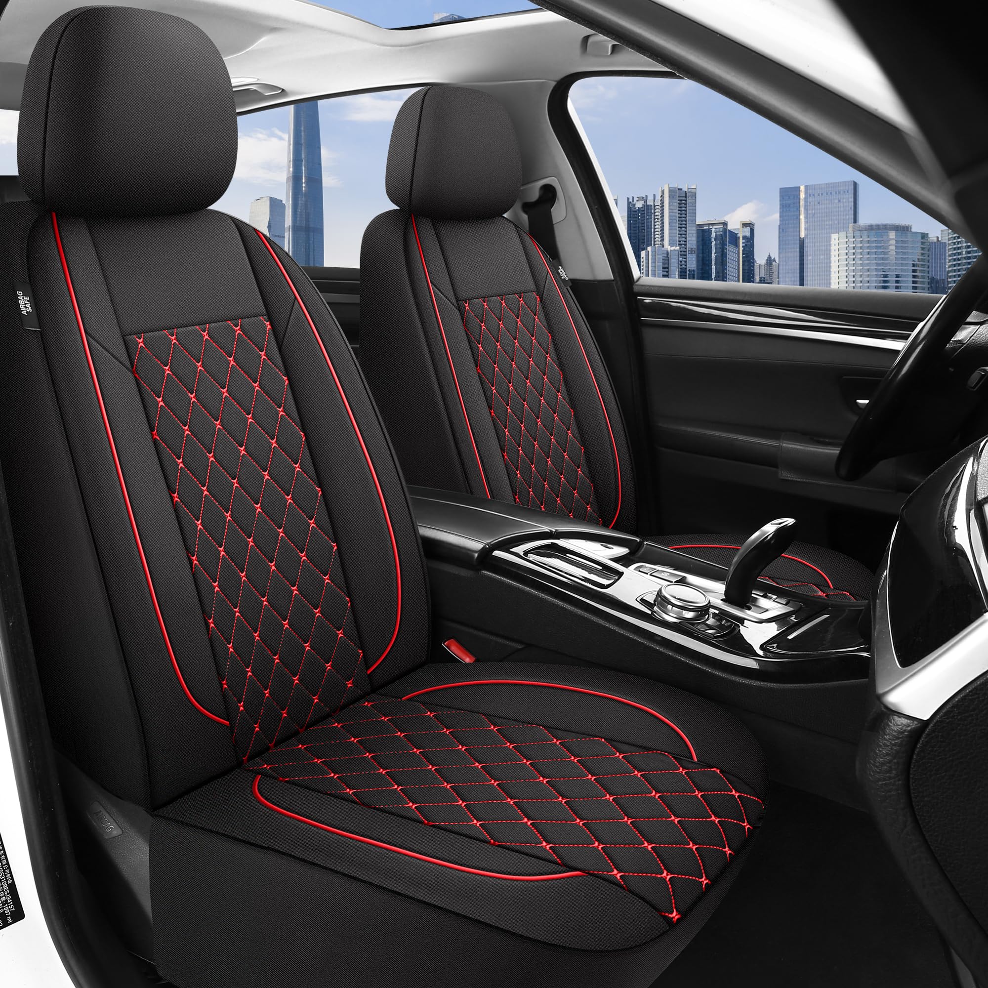 YGL breathable seat covers side view highlighting durable mesh fabric.