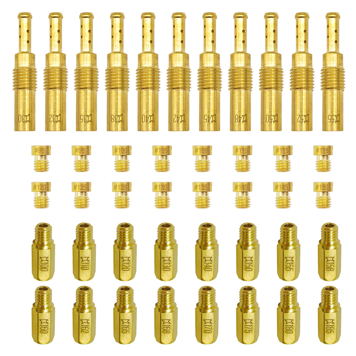 YGQ 43Pcs main jet collection for precise carb tuning on dirt bikes