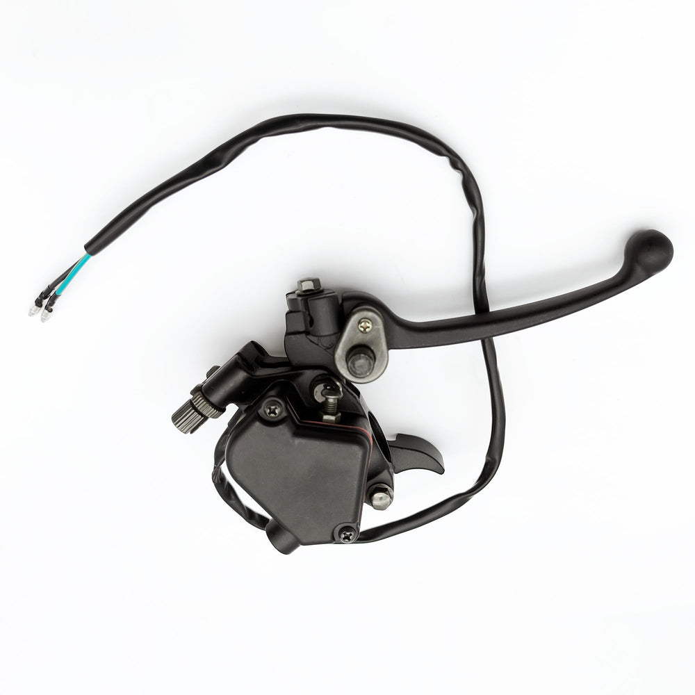 YGQ dual brake lever assembly closeup highlights sturdy build for reliability