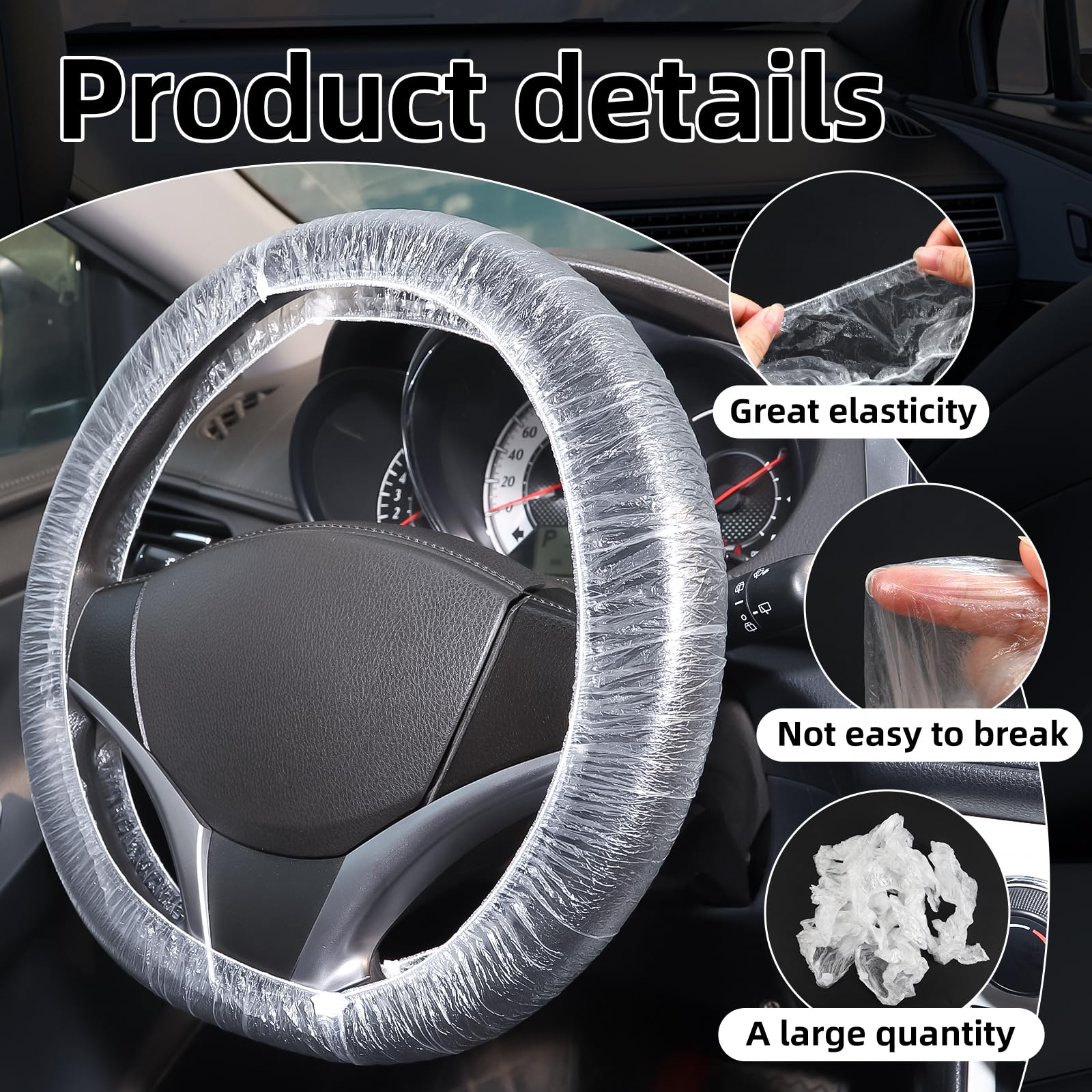 Yhalyea elastic steering wheel cover fits most wheels for quick protection