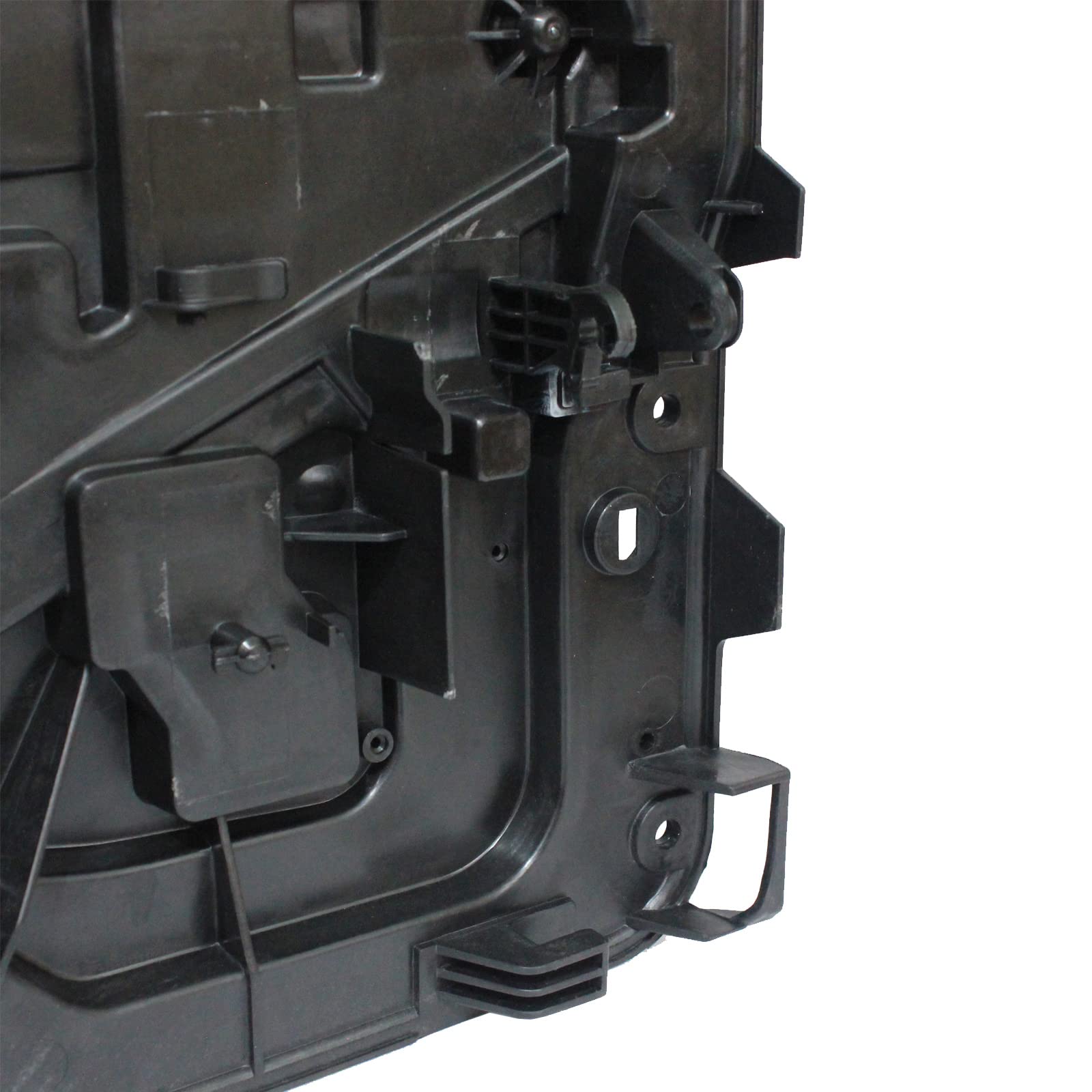 YHB rear-left regulator assembly inset for Ram 1500 DS, easy visual verification.