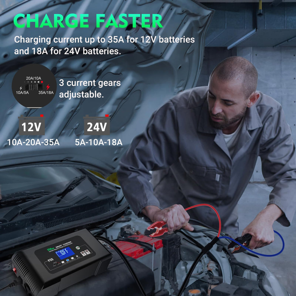 YHCHKJ LiFePO4 compatibility indicator for safe lithium charging.
