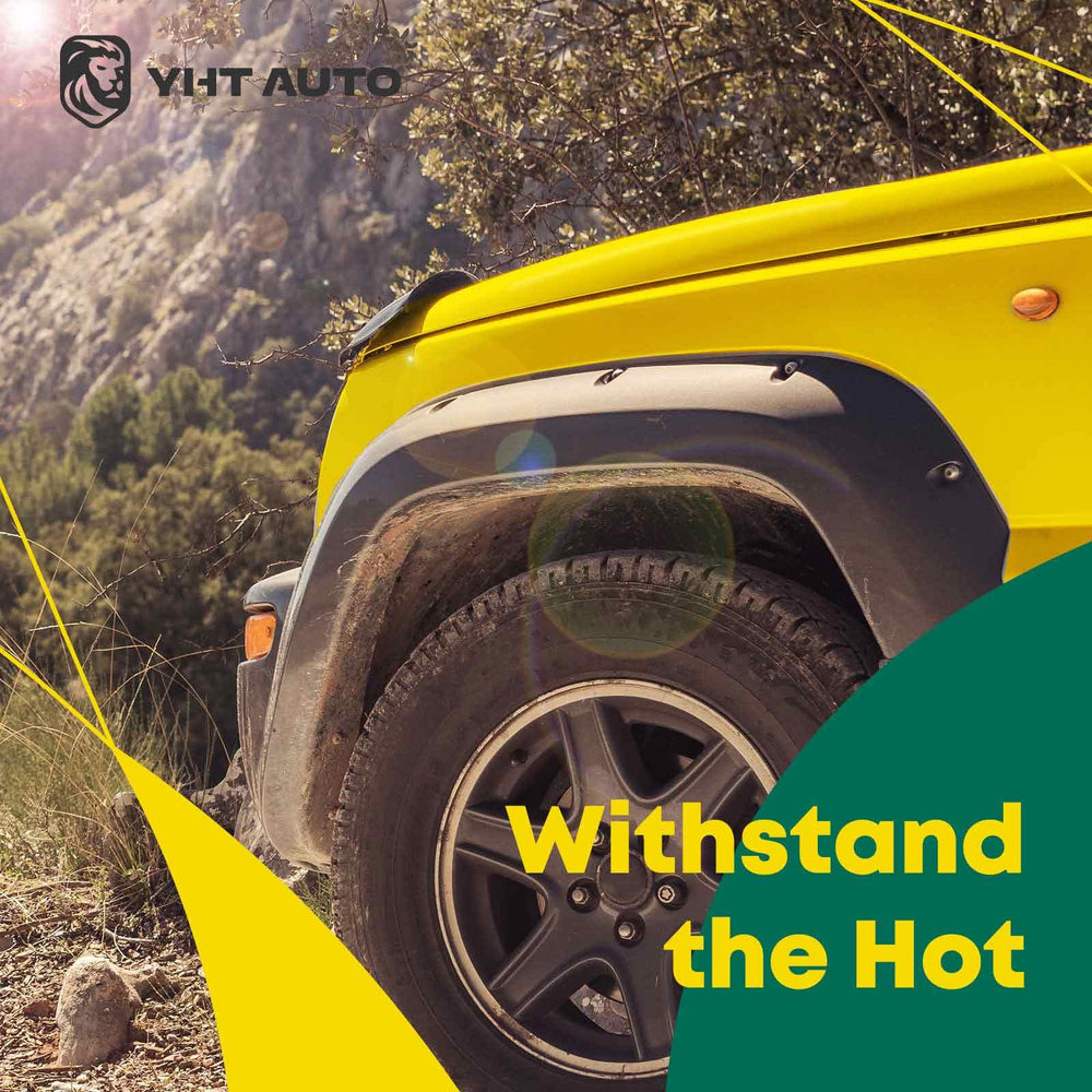 YHTAUTO matte-black closeup shows durable polypropylene texture and clean lines.