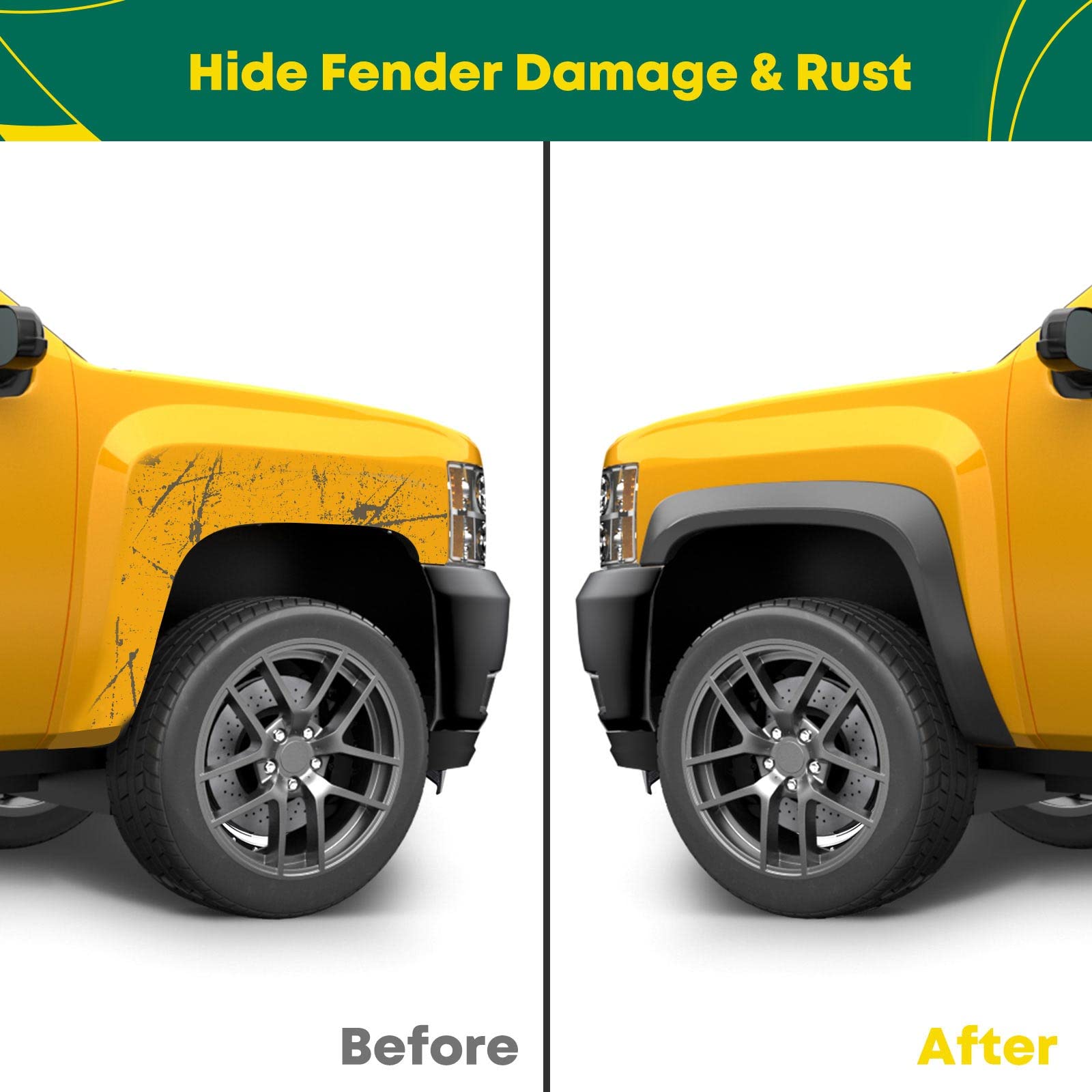 YHTAUTO fender flare rear-right provides balanced protection and cohesive look.