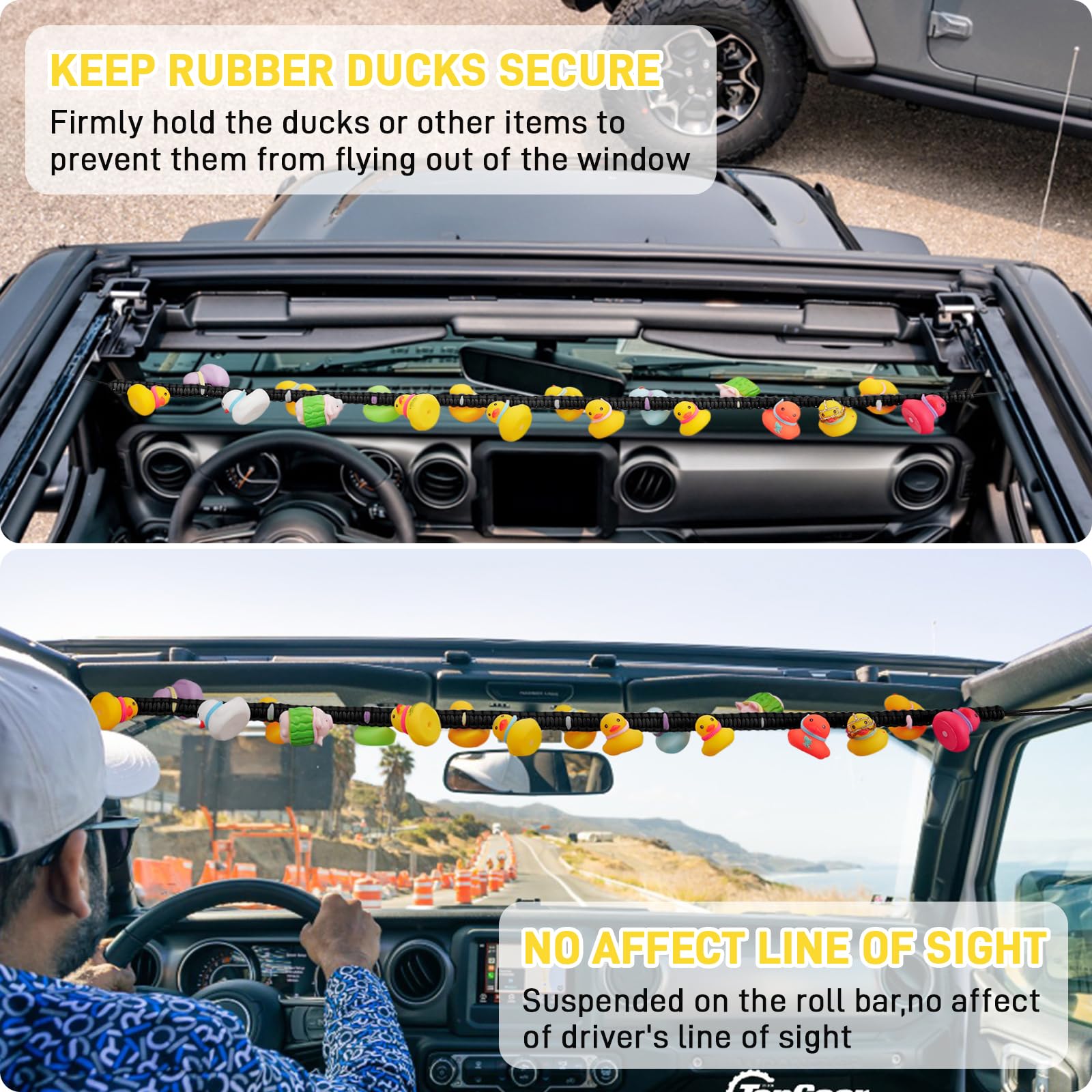 YIBEICO duck holder with elastic rope and hangable setup