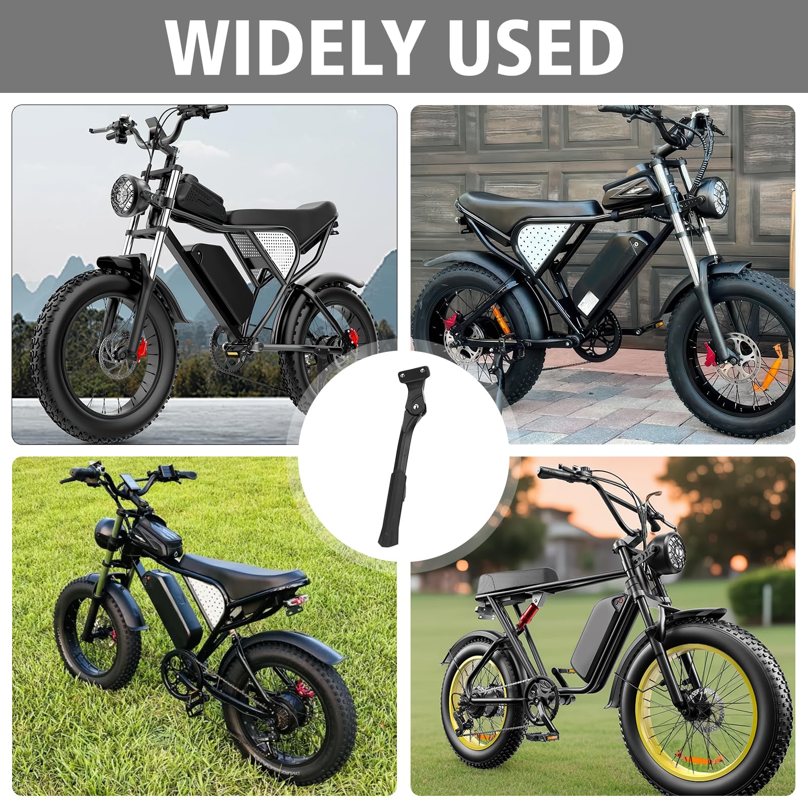 YIBEICO durable aluminum side stand offers long-term frame protection.