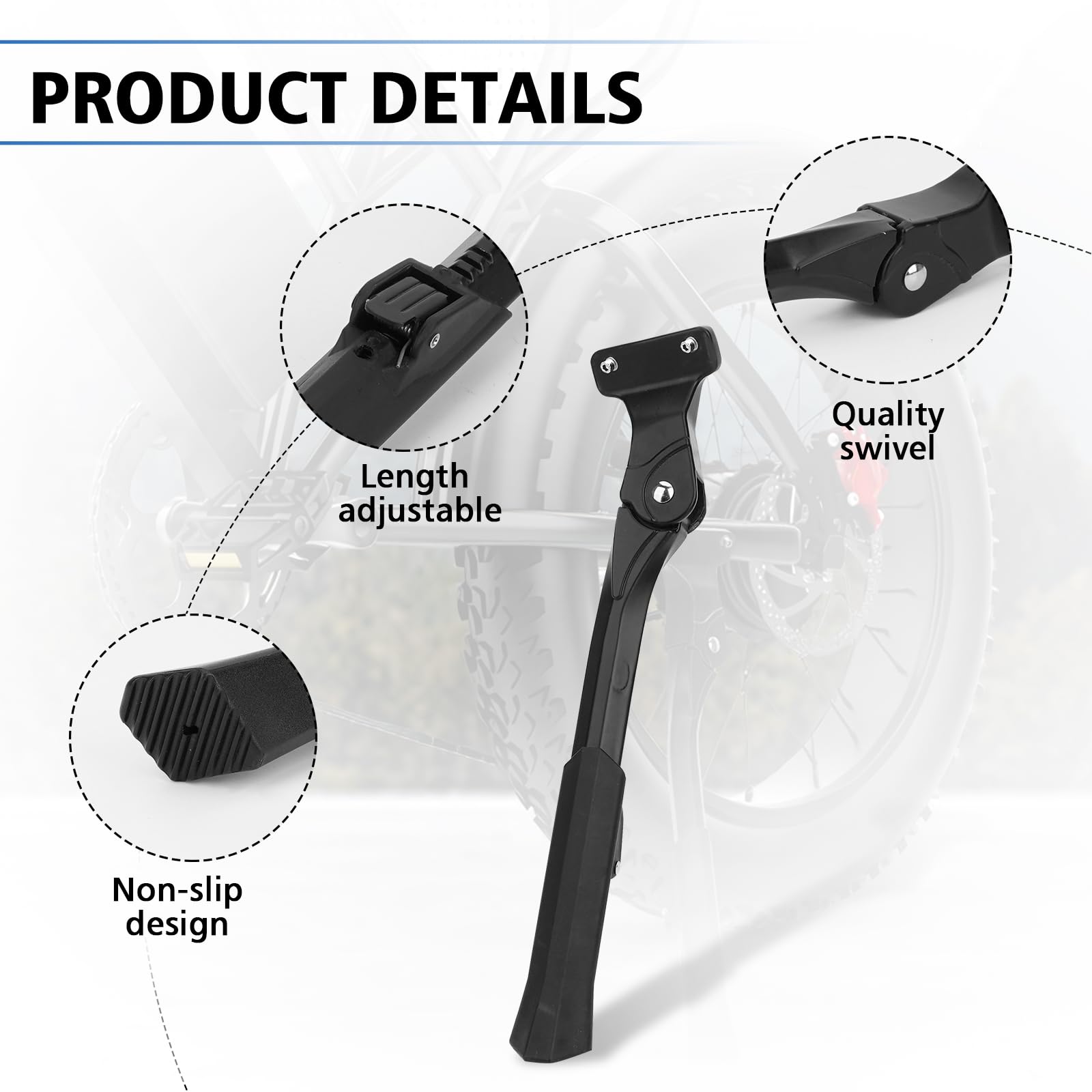 YIBEICO easy-install kickstand replaces the original bracket in minutes.