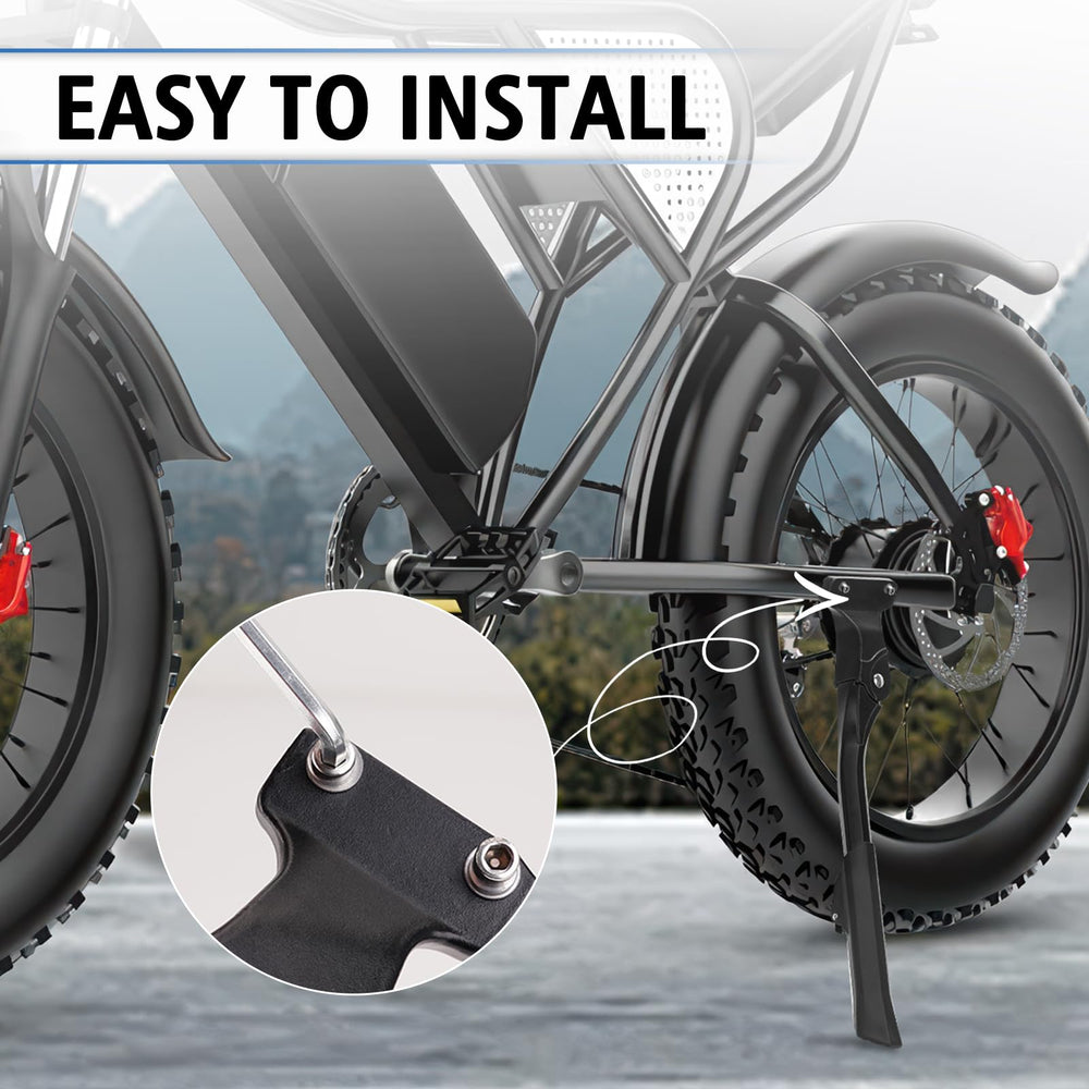 YIBEICO side support stand made of thickened aluminum protects the bike frame.