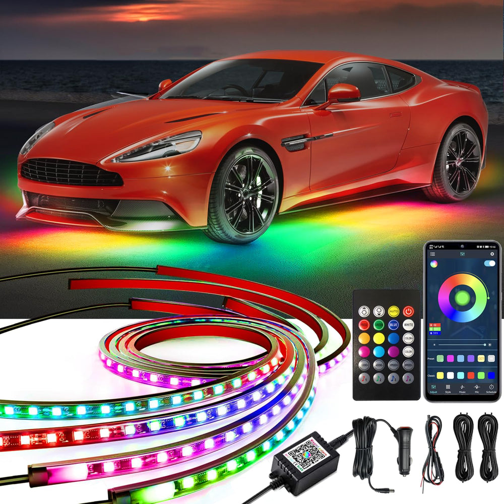 Yielinth underglow kit front view highlights vivid color options for standout nighttime styling.