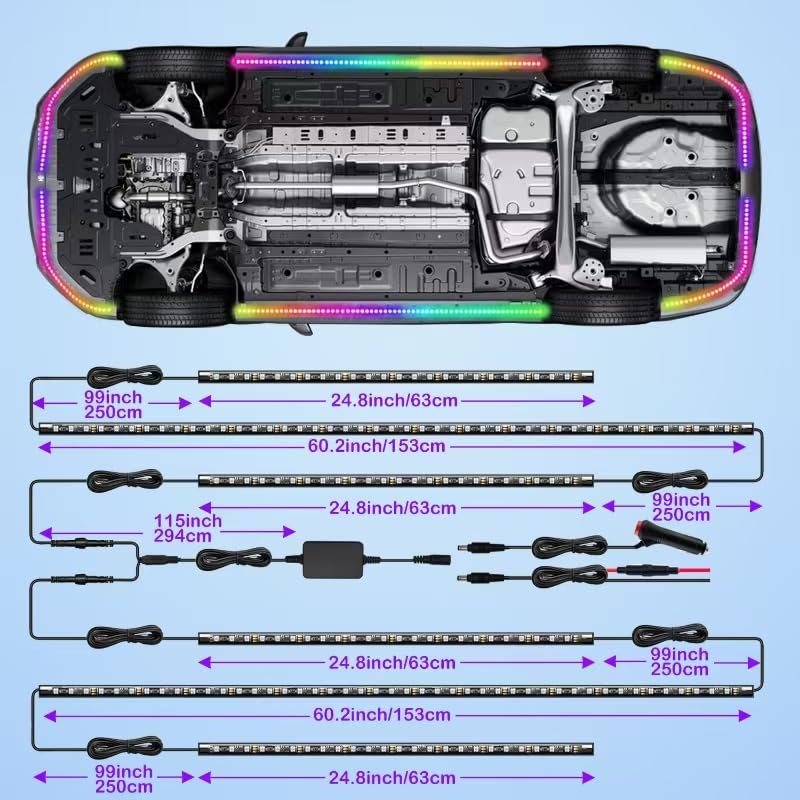 Yielinth underglow waterproof tubing and adhesive enable durable installation