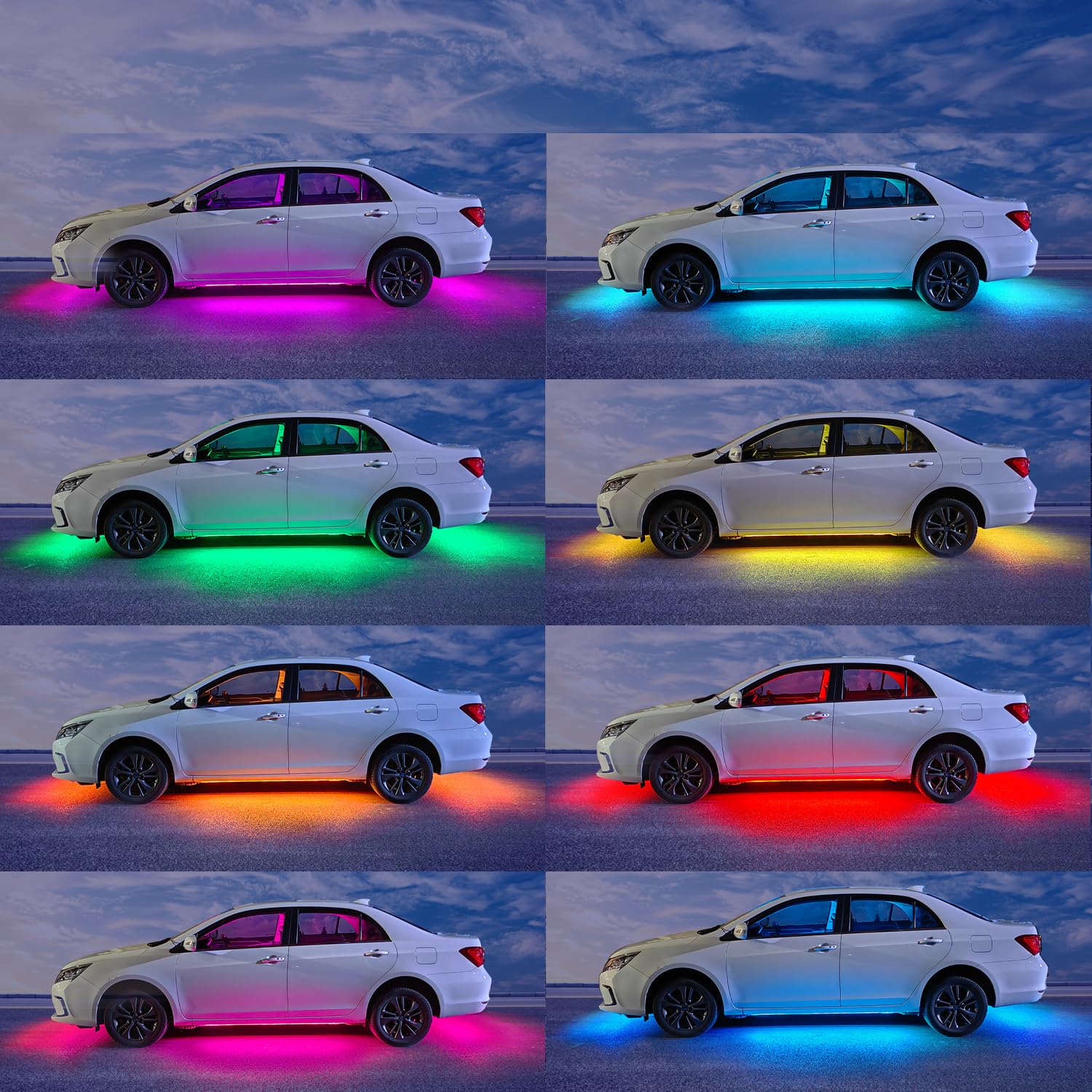 Yielinth versatile underglow kit suitable for cars, home décor, and events.