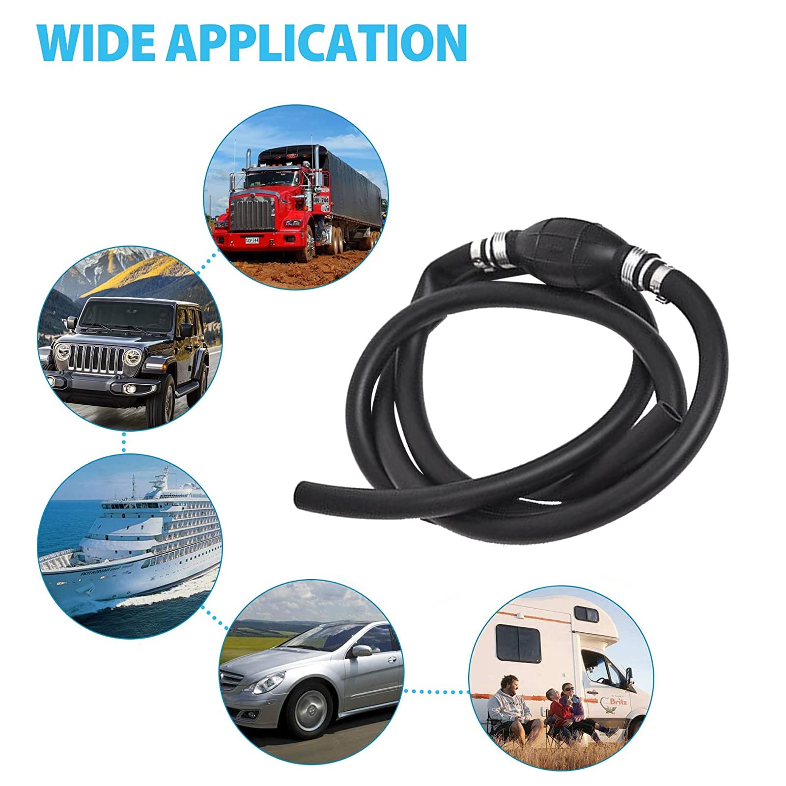 Includes steel hose clamps for a secure, leak-free connection