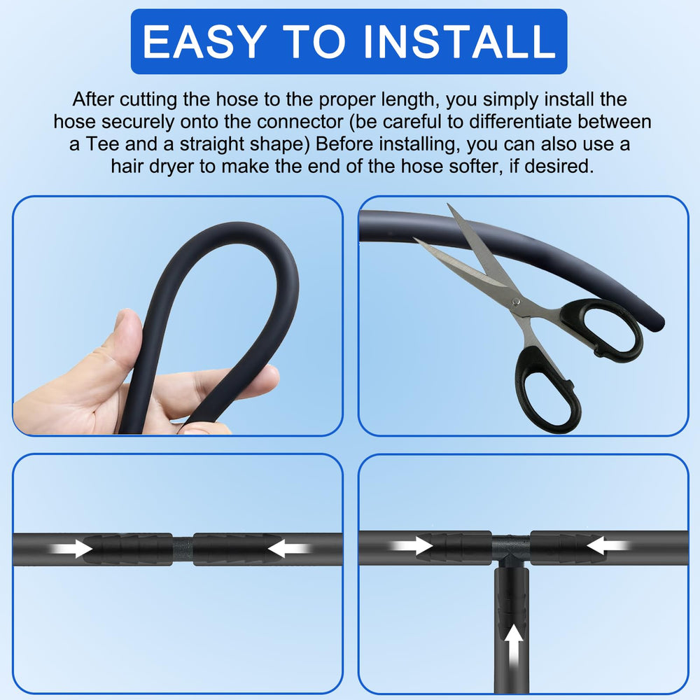 YIENFBEV easy-cut hoses for custom-length installations.