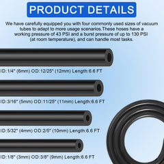 YIENFBEV silicone vacuum hoses in multiple diameters for custom installs