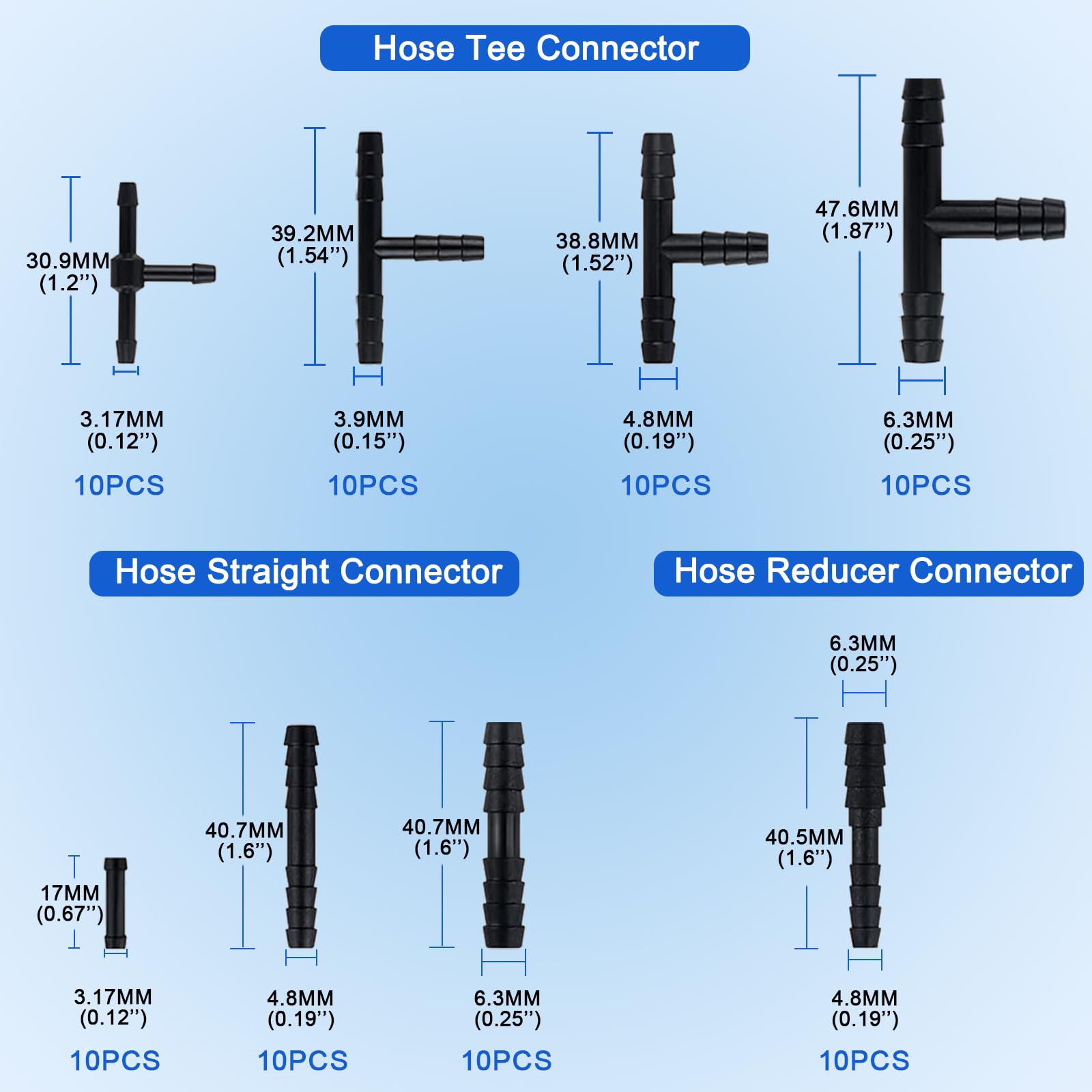 YIENFBEV 80 vacuum connectors included for easy, versatile connections