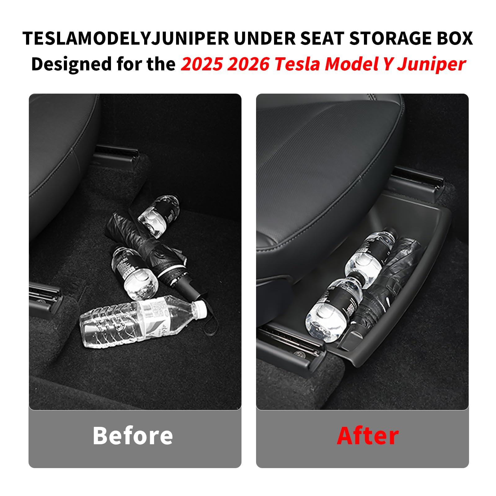 Privacy storage with lid hides sunglasses and small items.