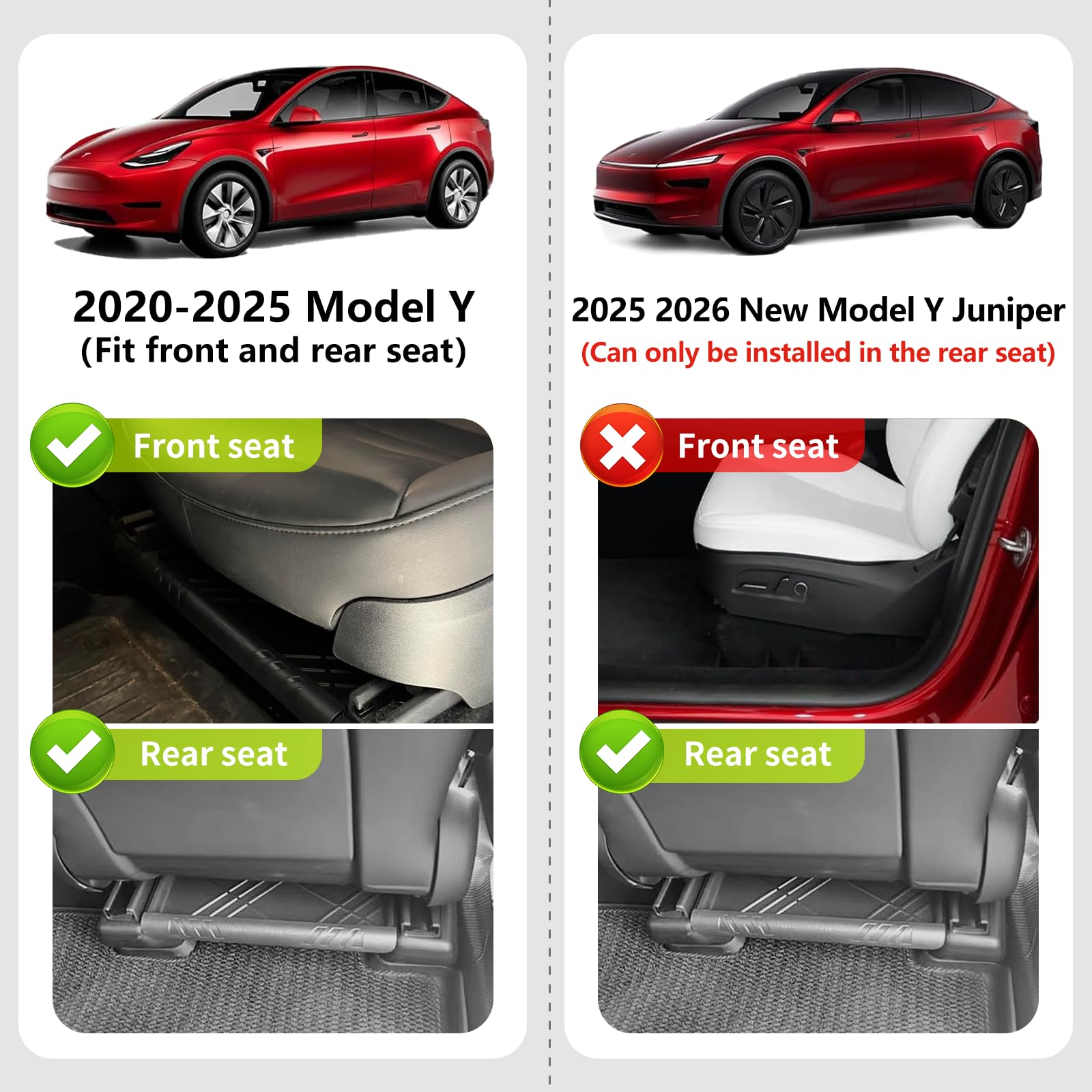 Yieokei Model Y under-seat storage with lid open for quick access to cables.